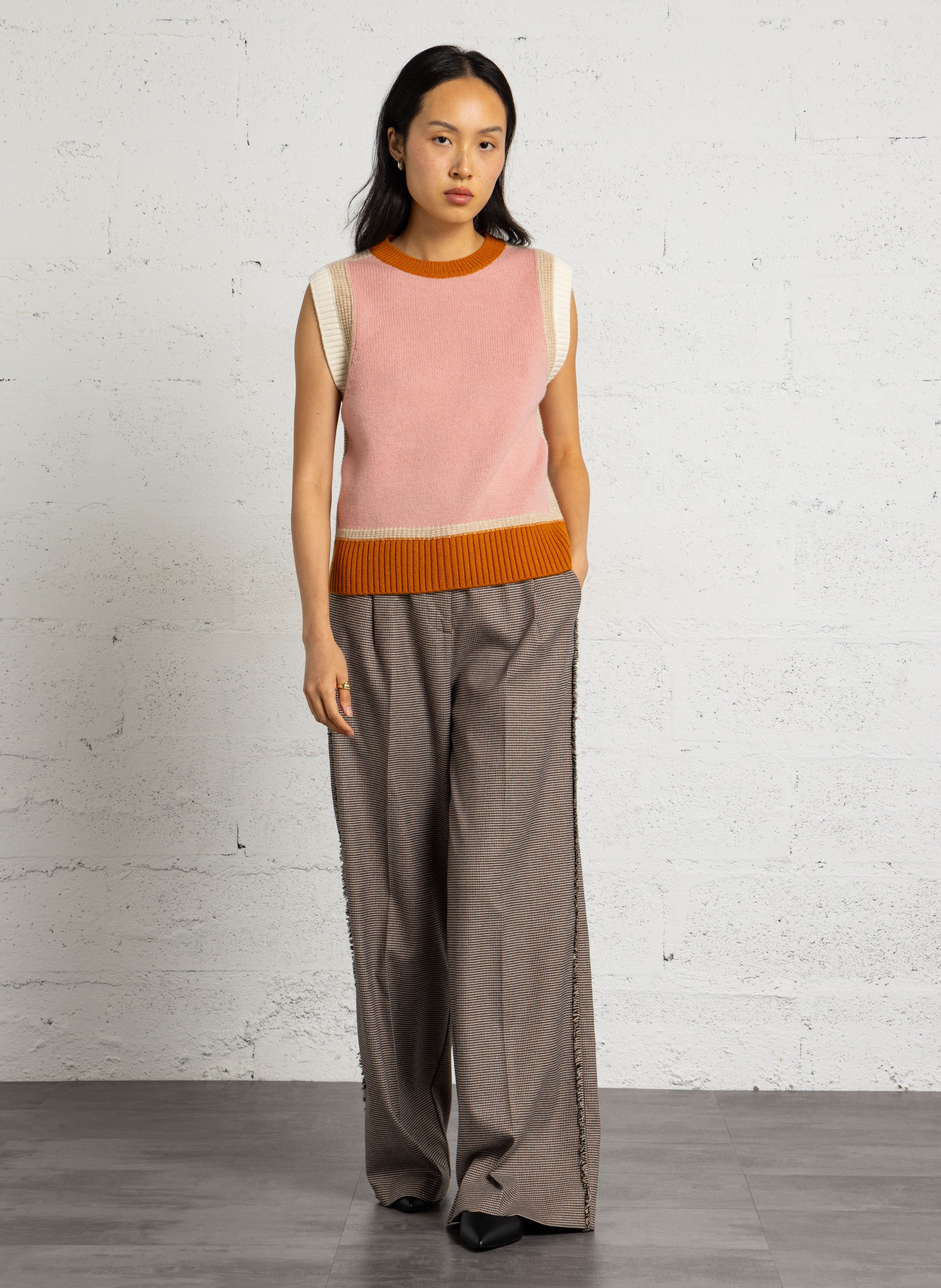 Pull droit en laine MAISON 123 Rose