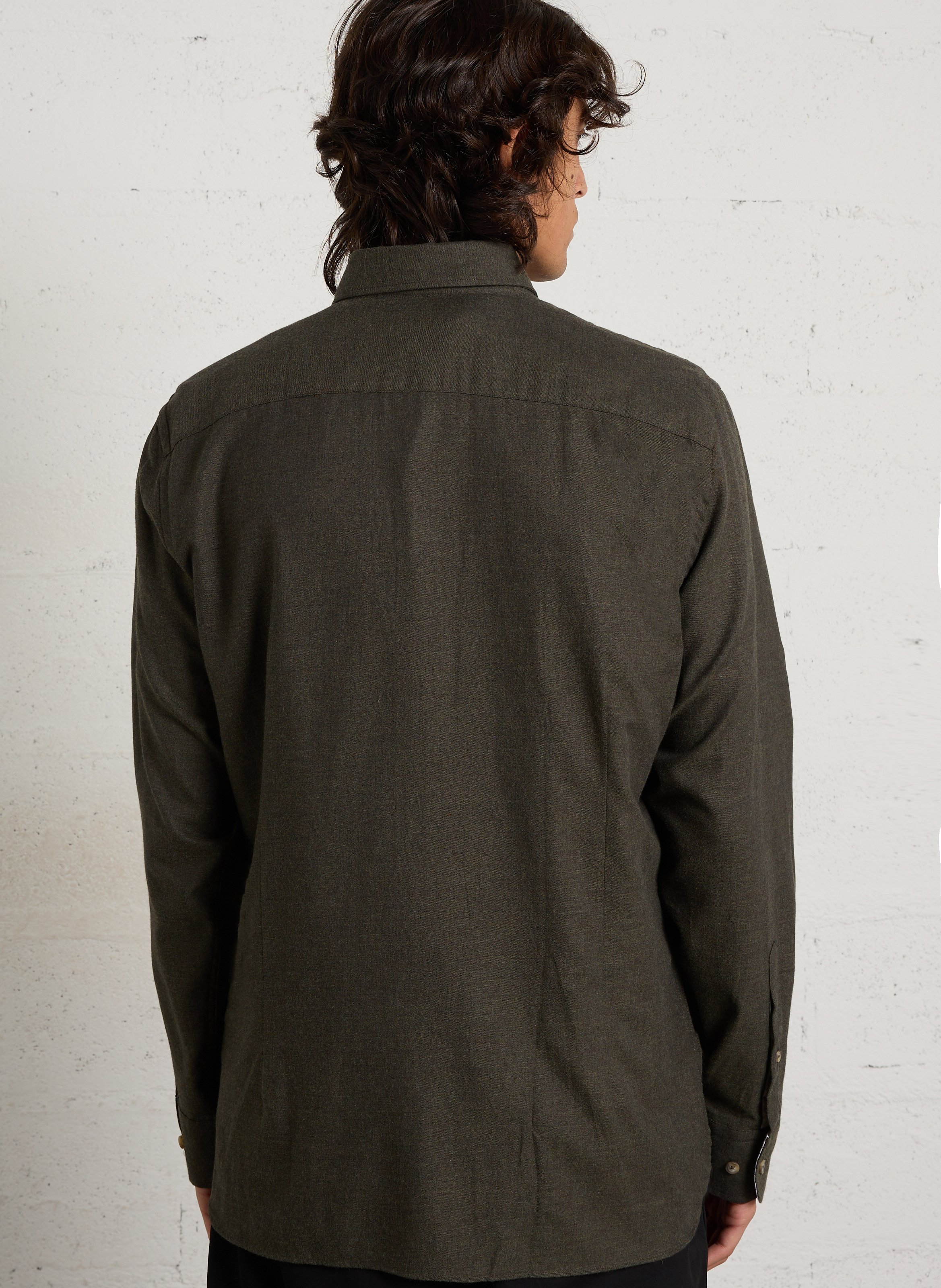 Chemise col classique en coton HACKETT Vert