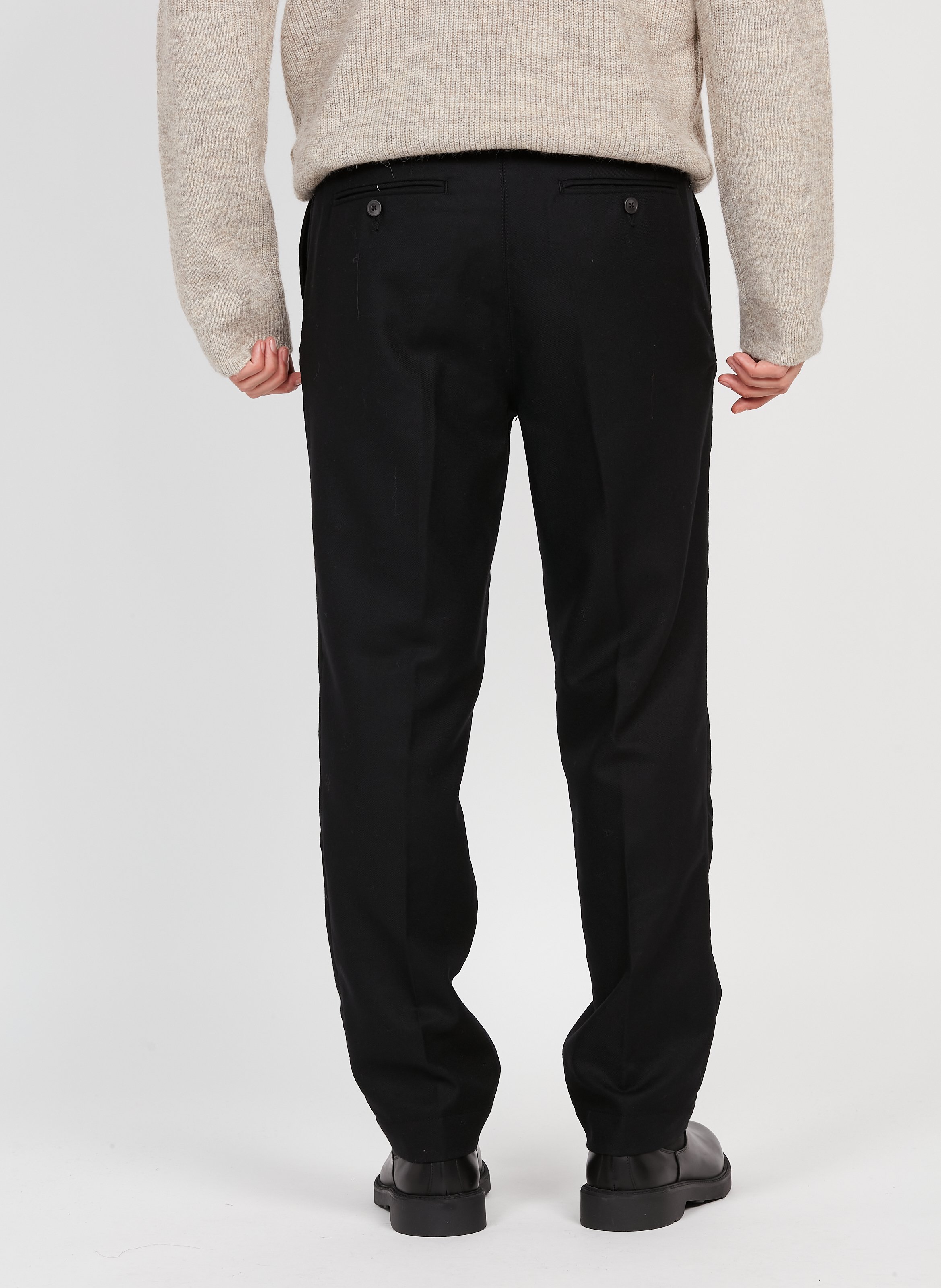 Pantalon à pinces droit en laine SAISON 1865 Marron