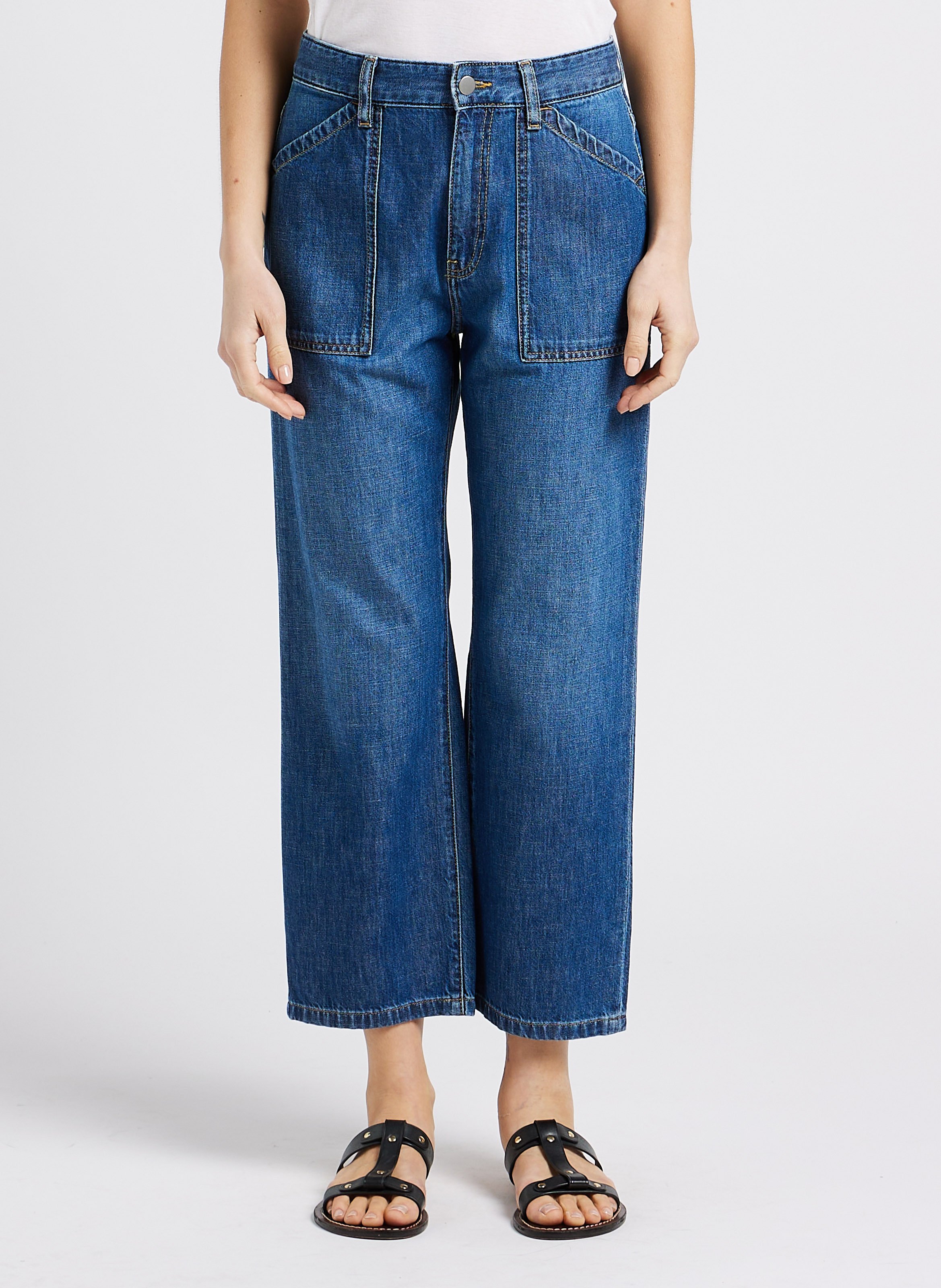 Straight-leg cotton jeans ACQUAVERDE Blue