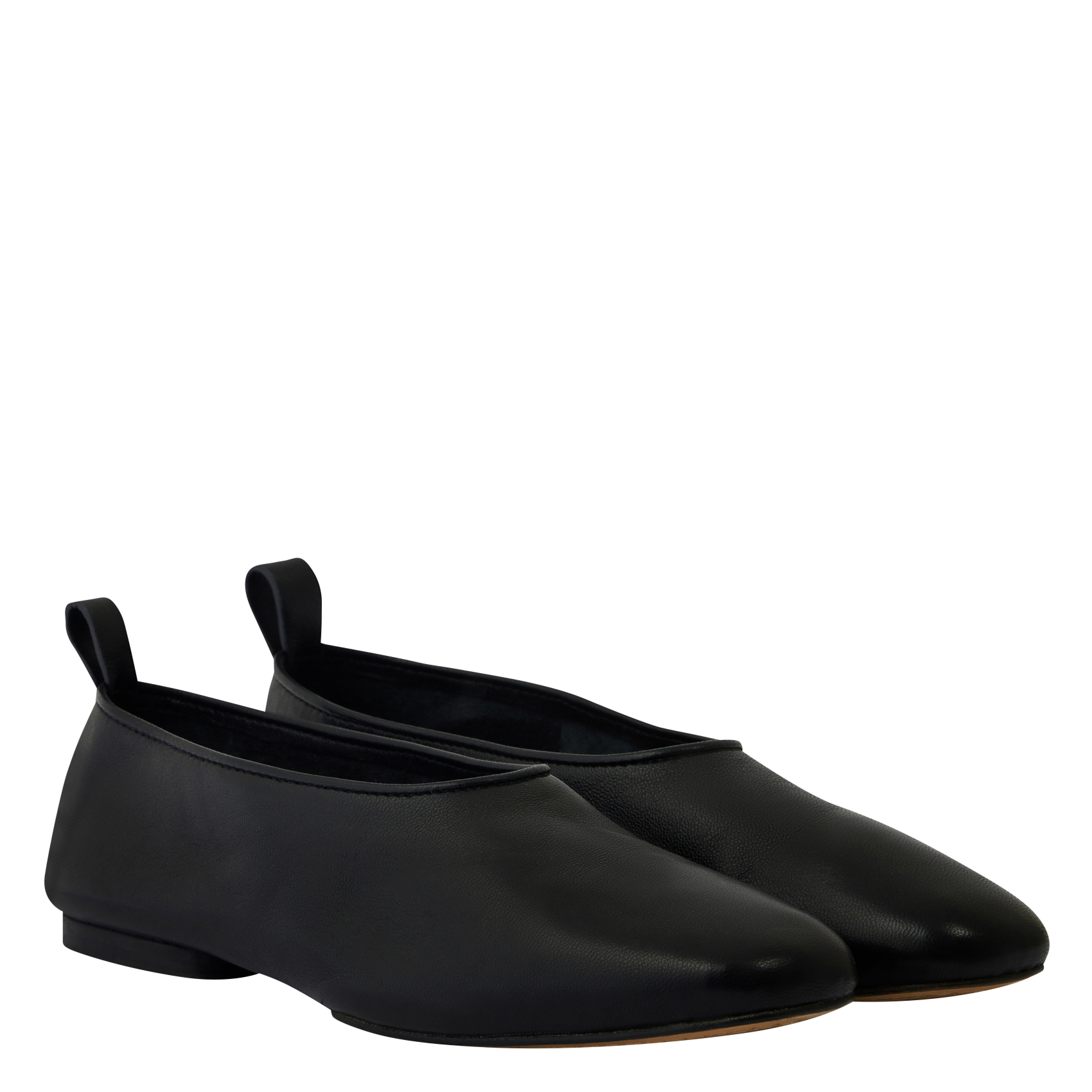 Leather ballerina flats SOEUR Black