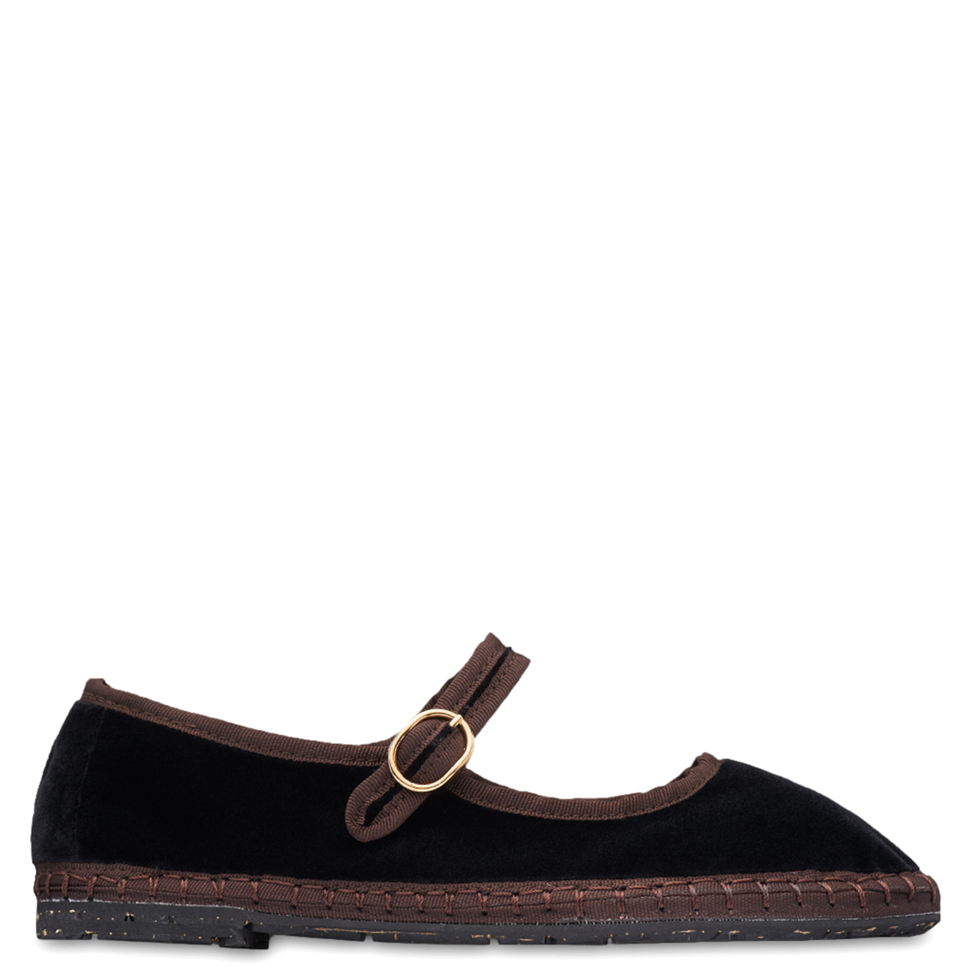 Cotton velvet ballet flats FLABELUS Black