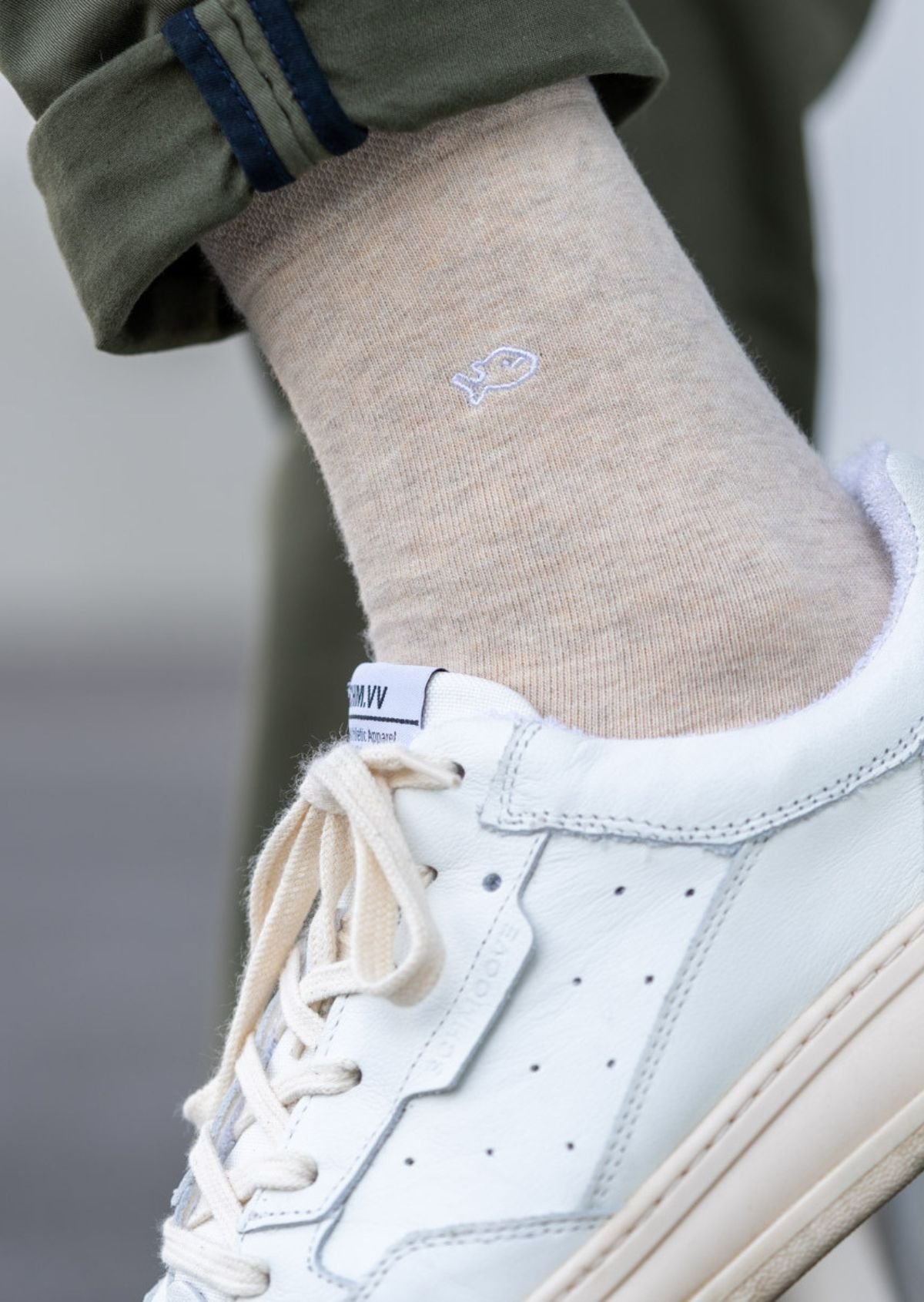 Solid combed cotton socks BILLYBELT Beige