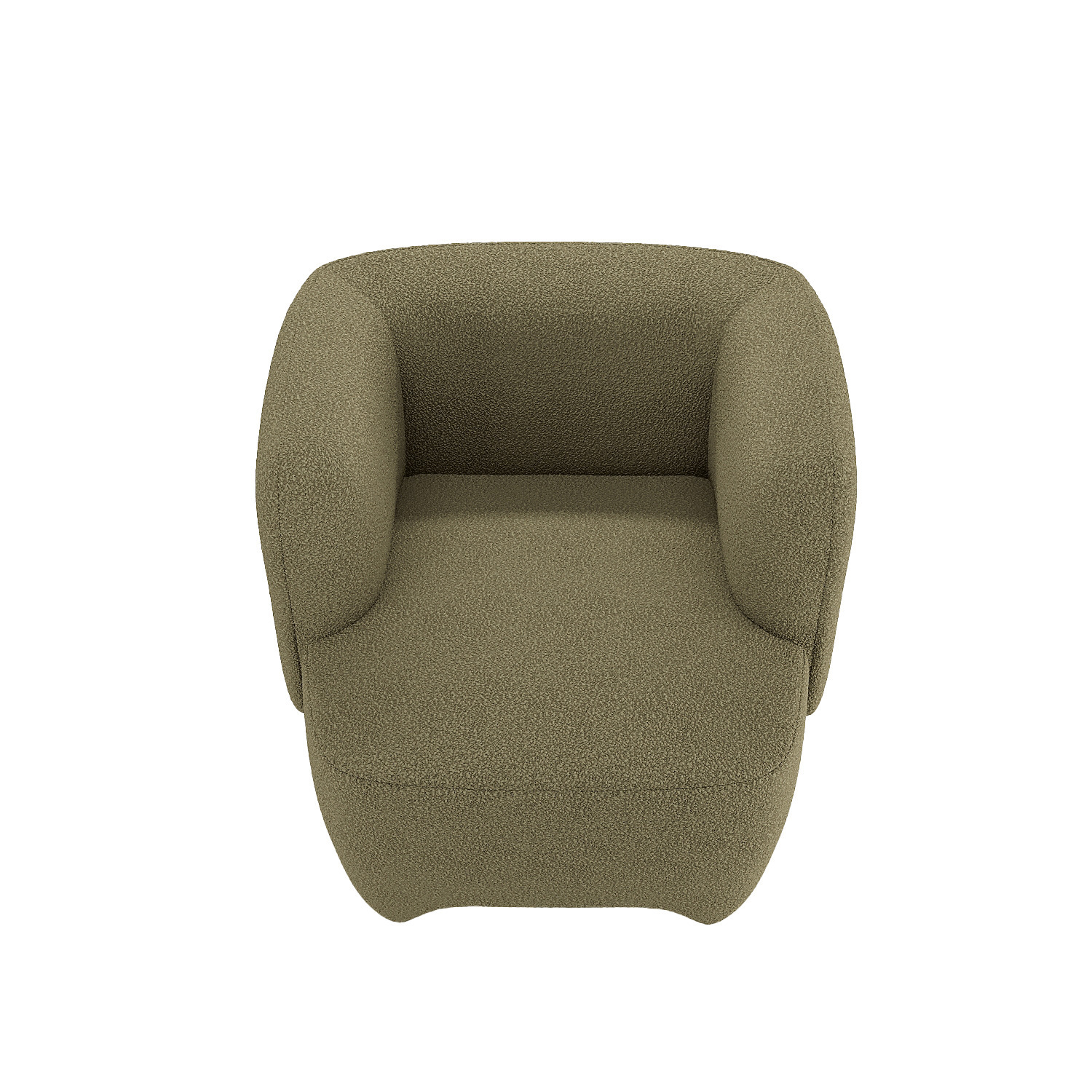 NOA - Khaki green bouclé wool armchair POTIRON PARIS Green