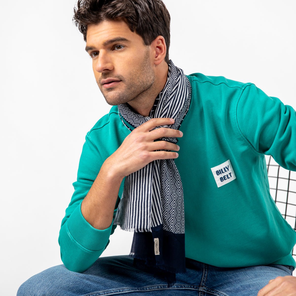 Organic cotton scarf BILLYBELT Blue