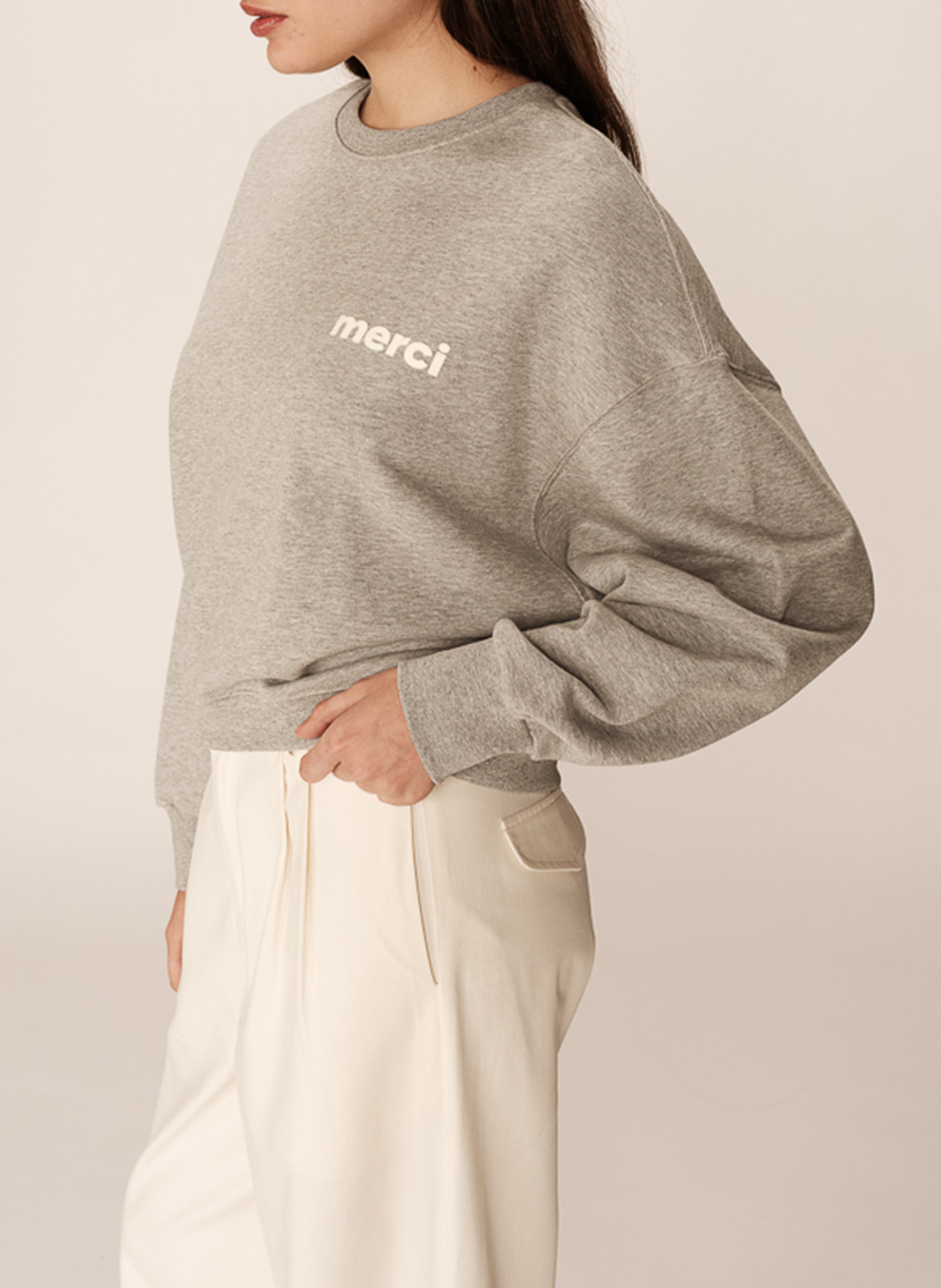 Oversize-Sweatshirt aus Baumwolle GRACE ET MILA Silber