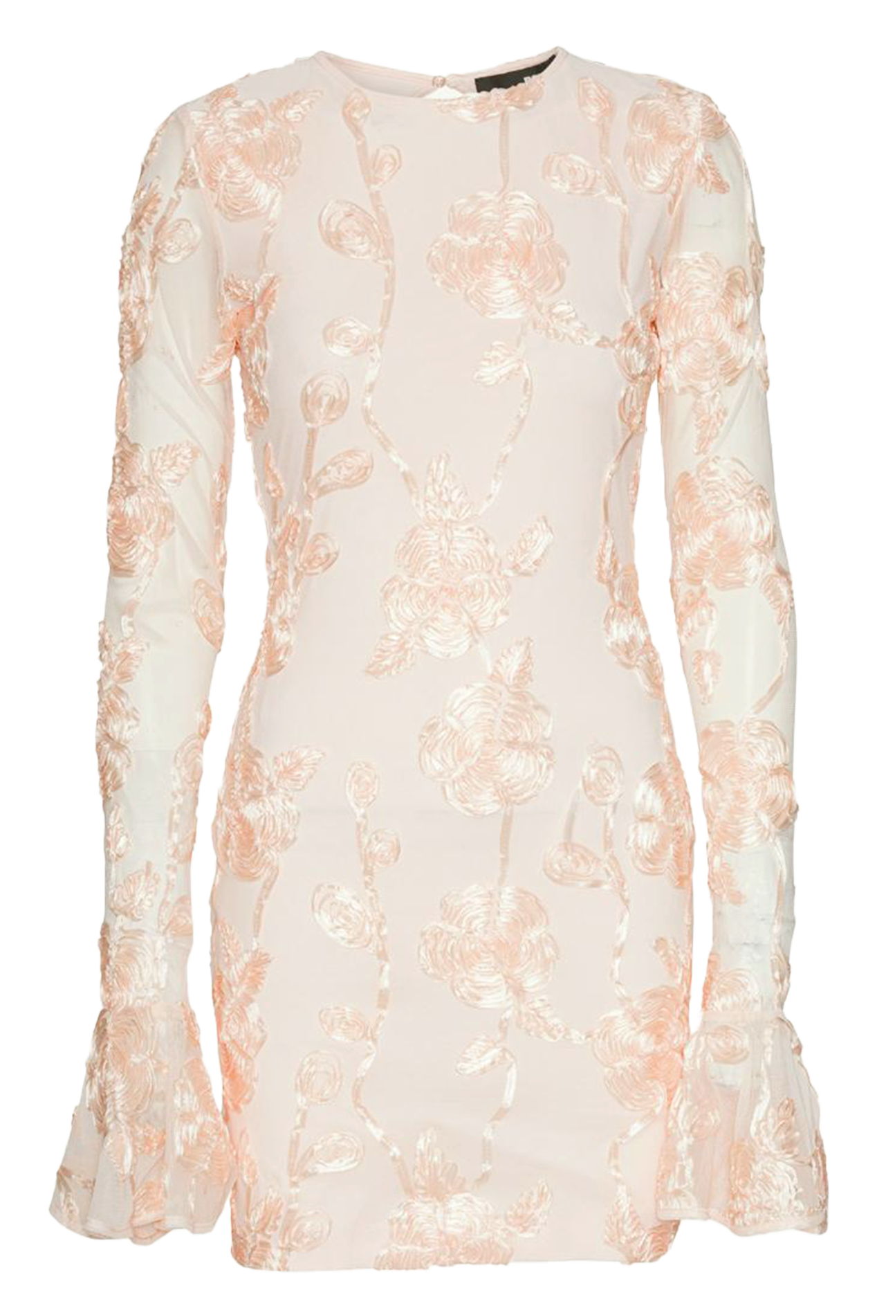 Robe courte brodée ROTATE Rose