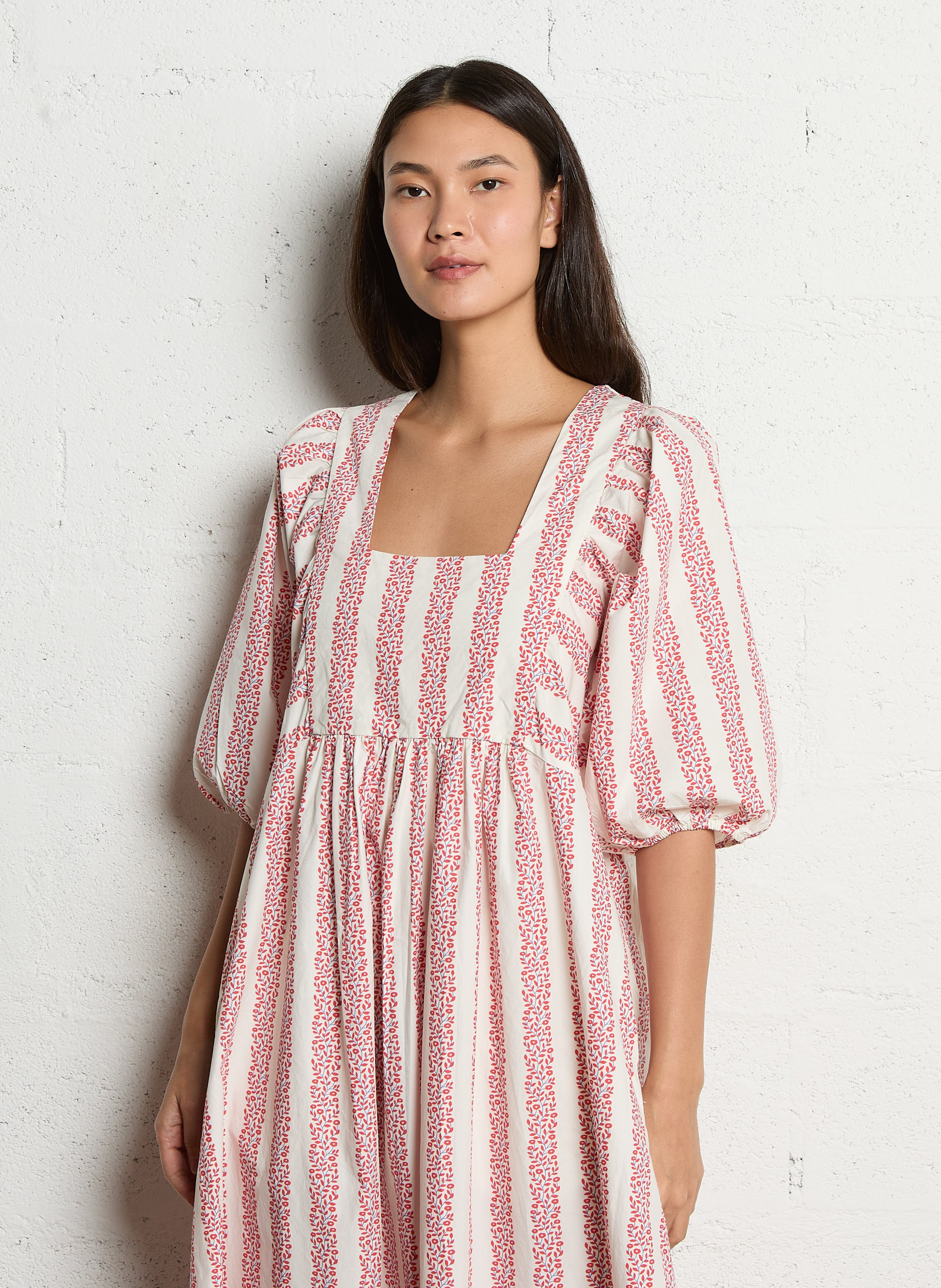 Robe longue imprimée THE TINY BIG SISTER Rouge