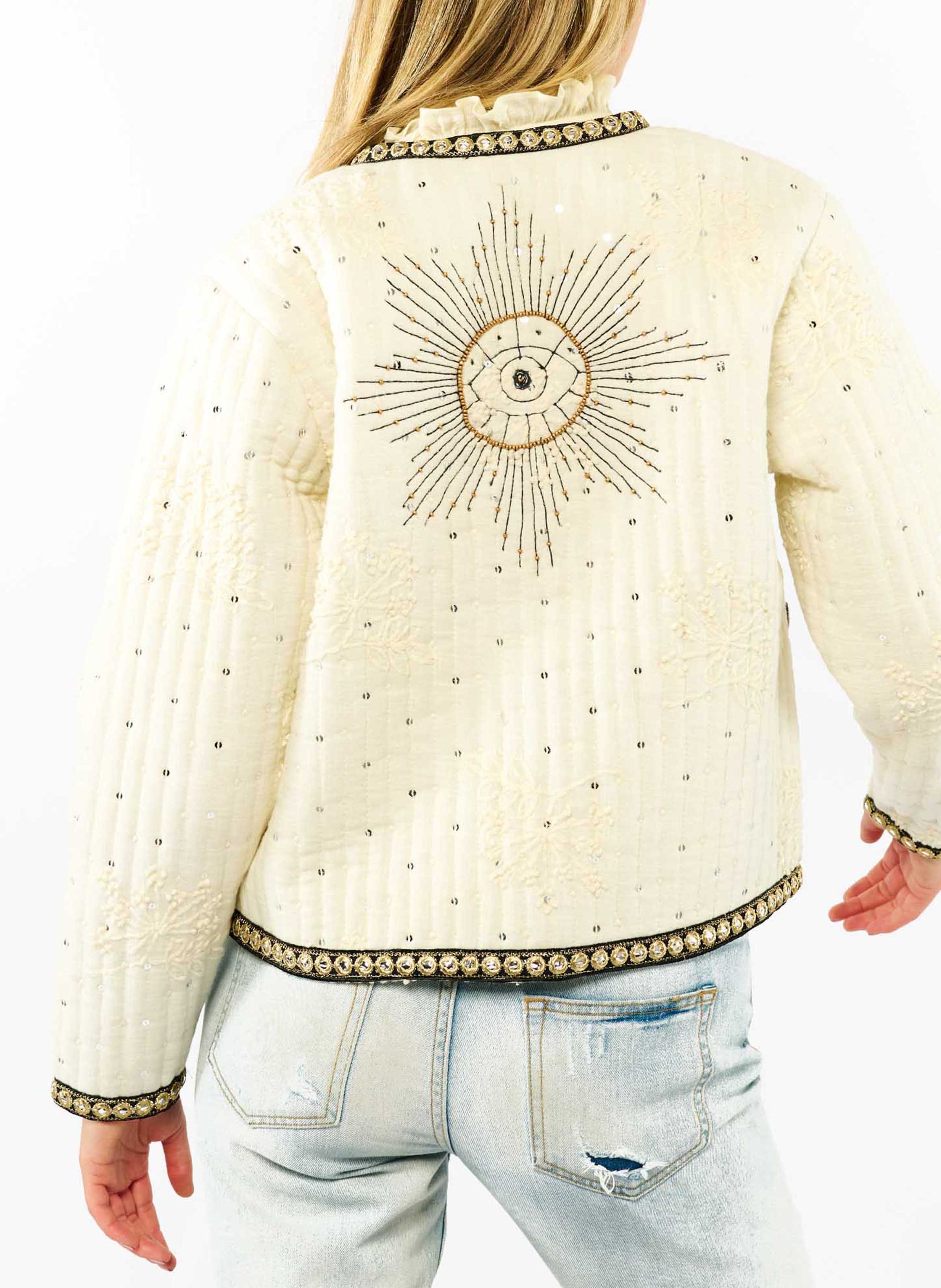 Straight cotton jacket WILD White