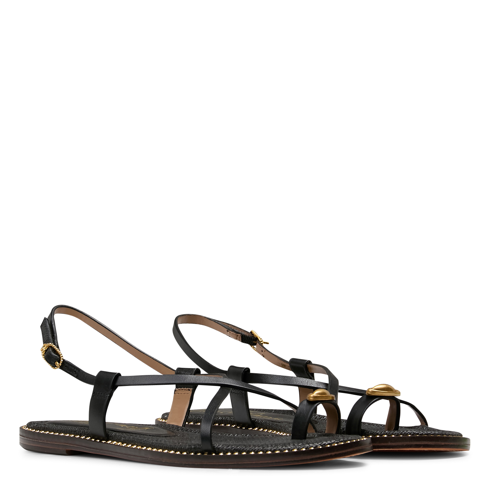 Sandales plates en cuir  SAM EDELMAN Noir