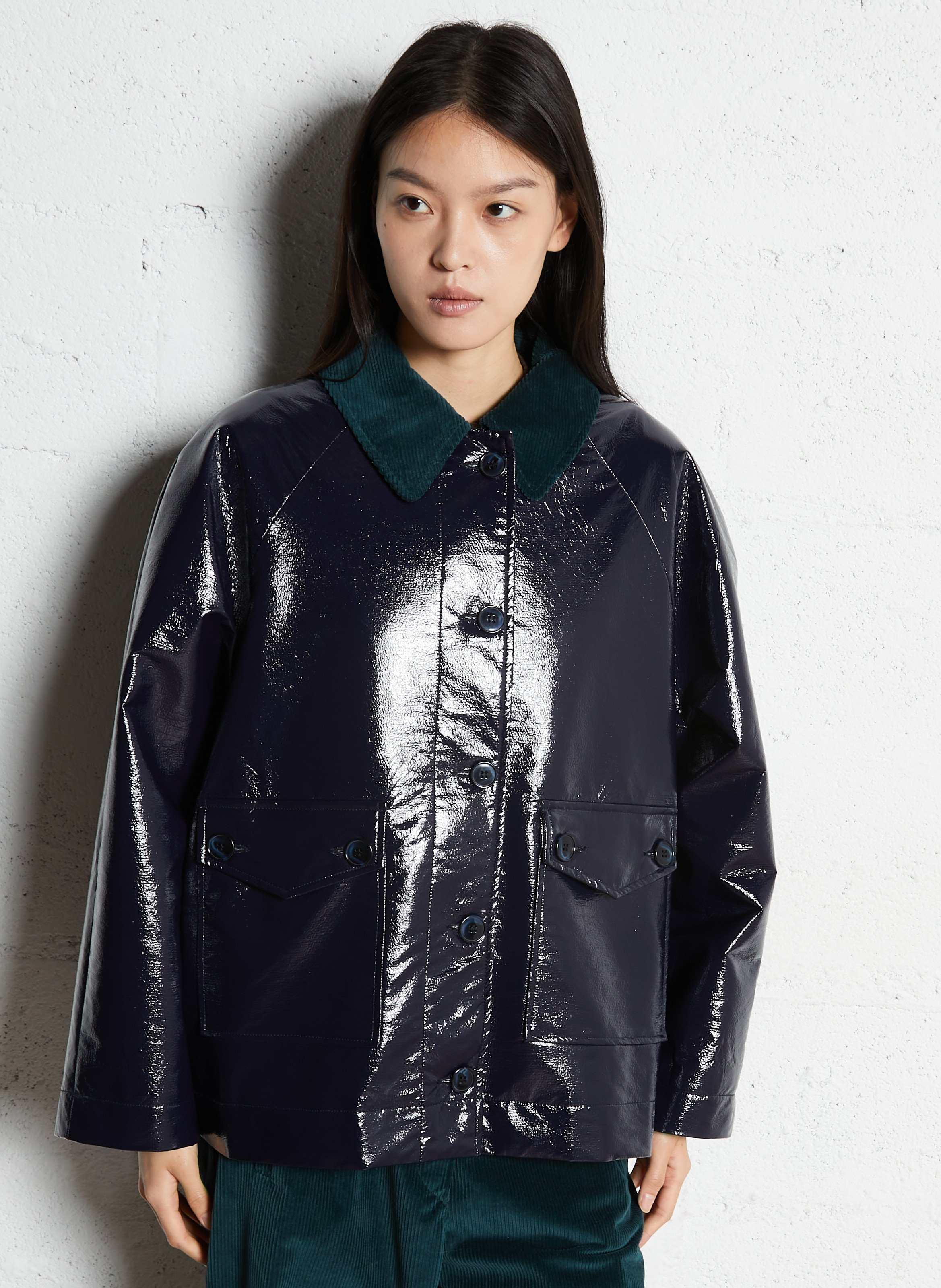 Oversized jasje met klassieke kraag SUZIE WINKLE Blauw