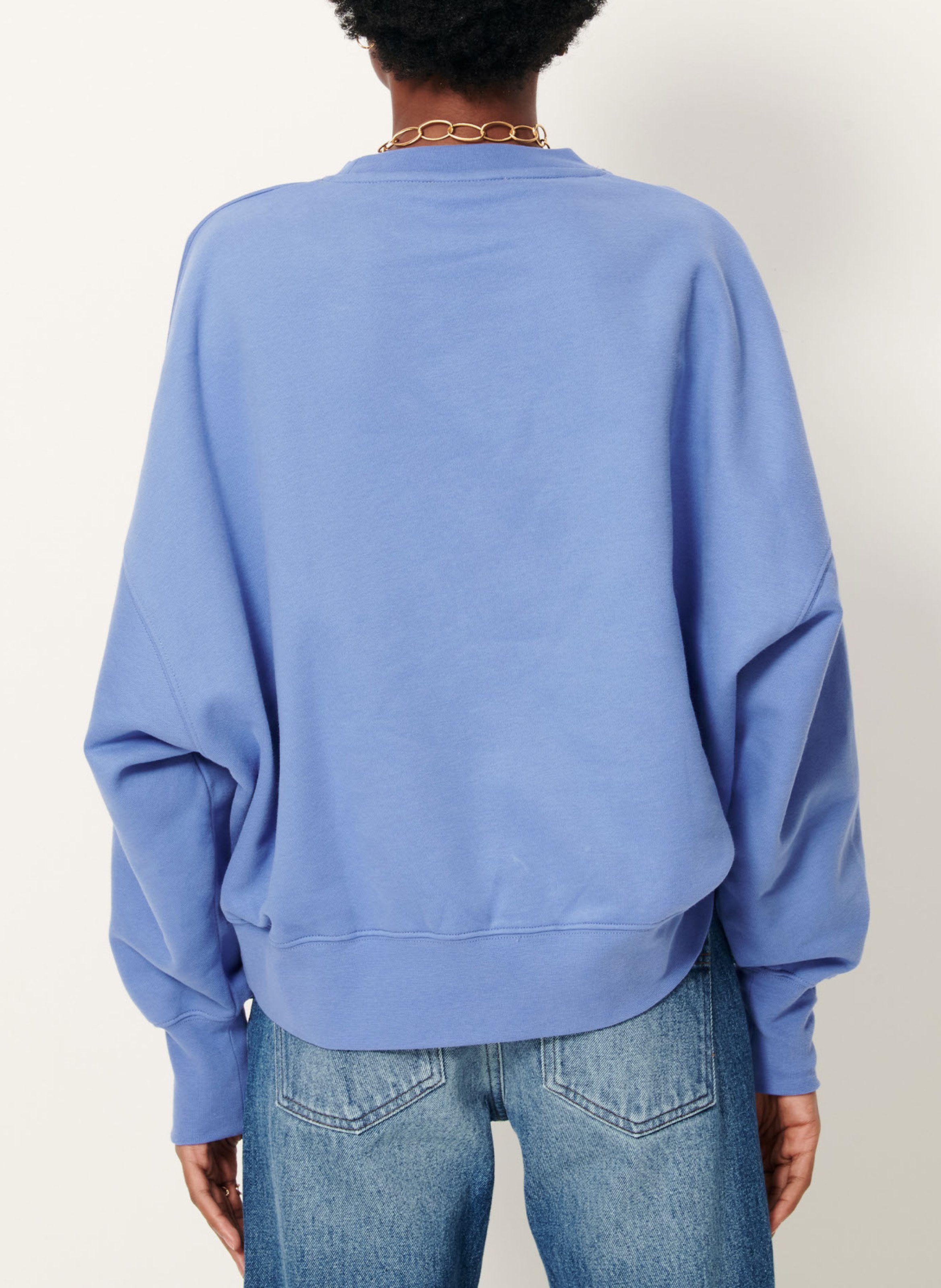 Oversized short cotton sweatshirt SESSUN Blue