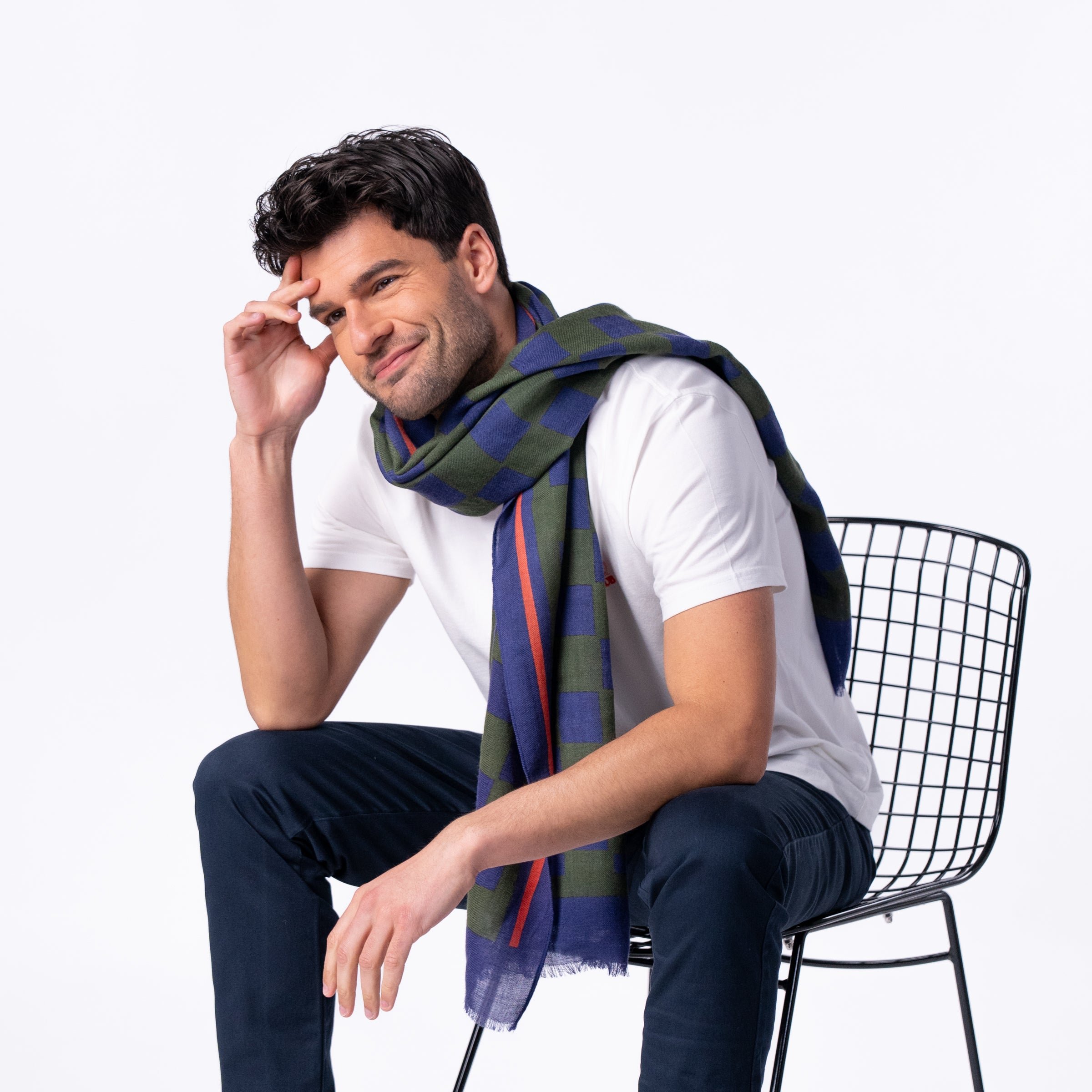 Floaty wool scarf BILLYBELT Blue