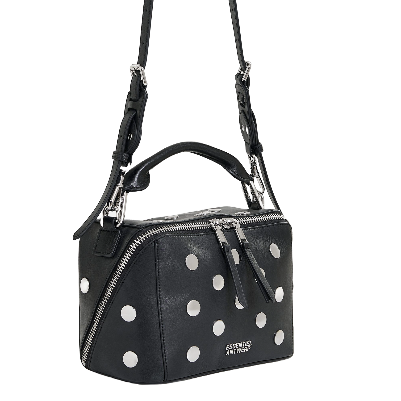 Sac bandoulière en cuir ESSENTIEL ANTWERP Noir