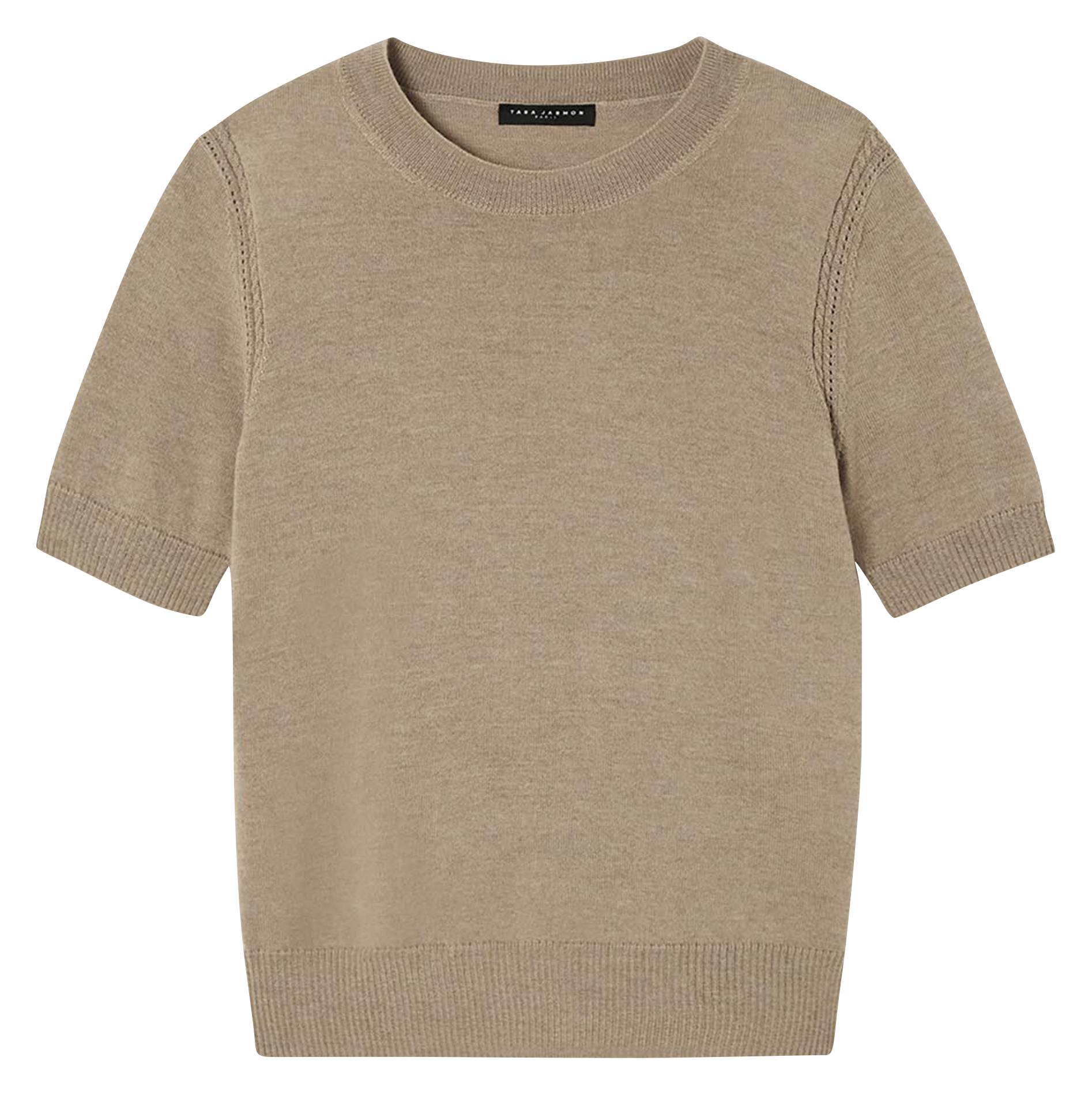 Pull col rond en laine TARA JARMON Marron