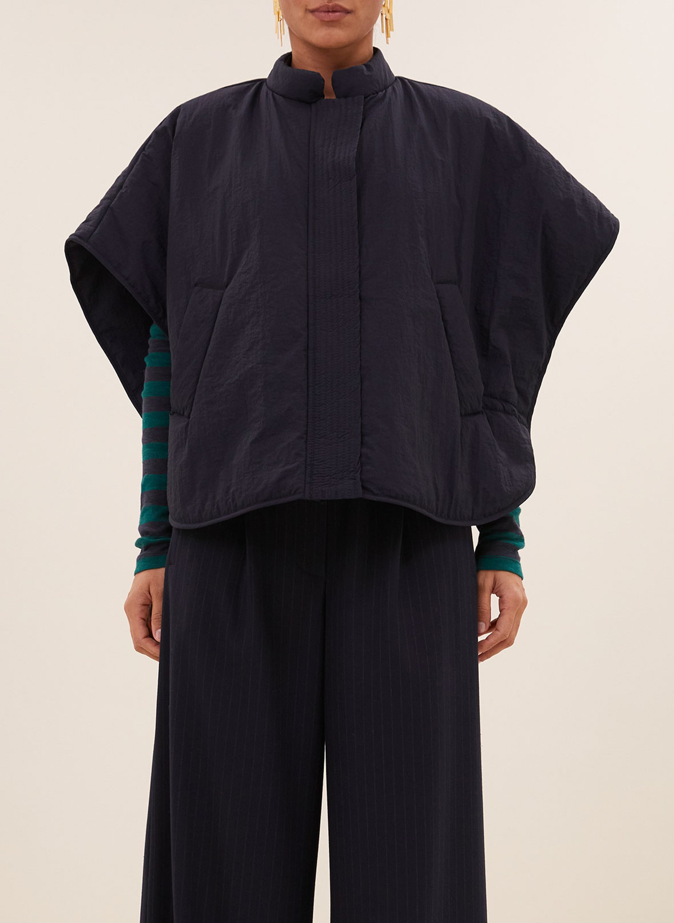 Oversized high collar jacket BY BAR Blue