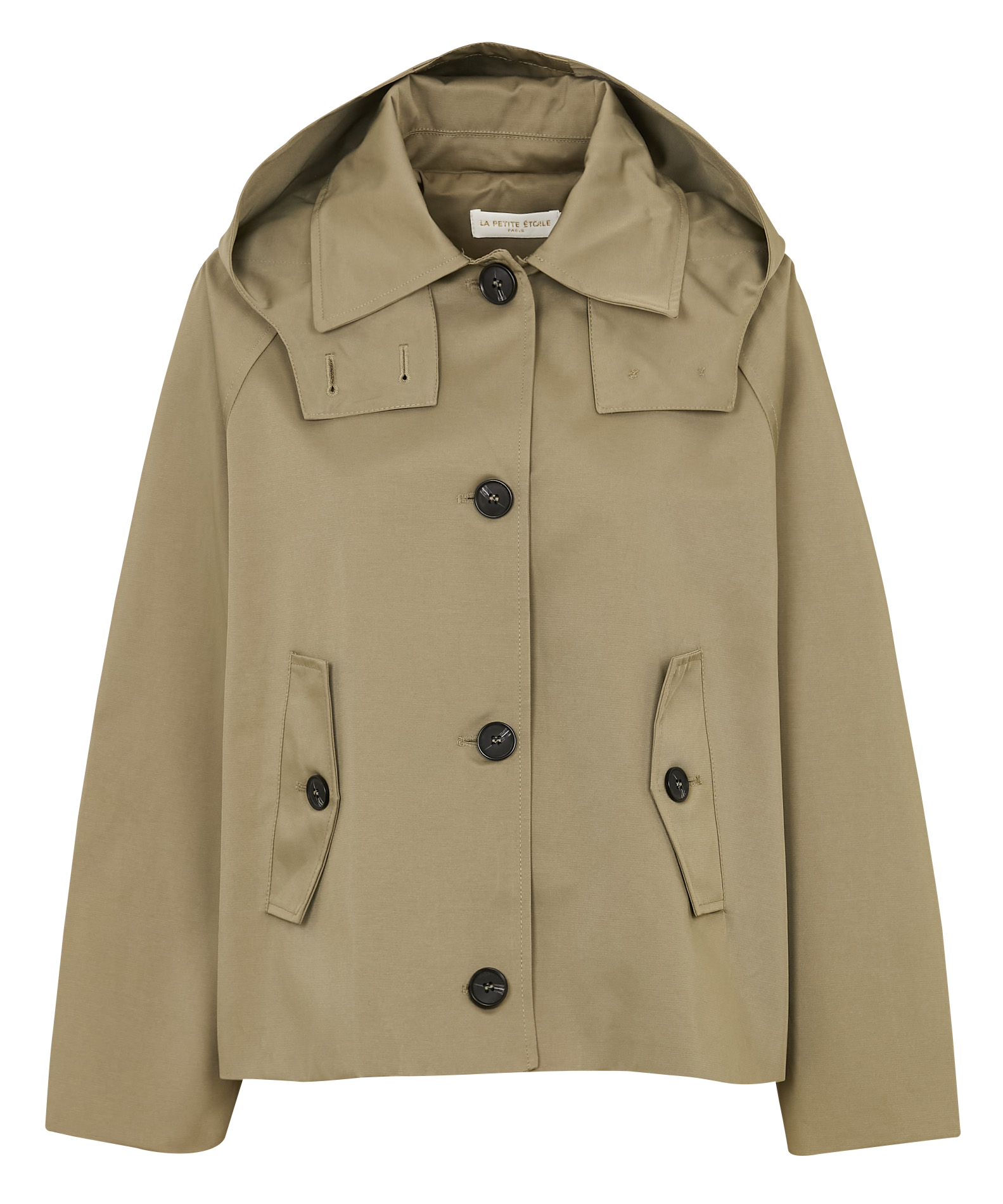 Parka courte trapèze unie LA PETITE ETOILE Kaki