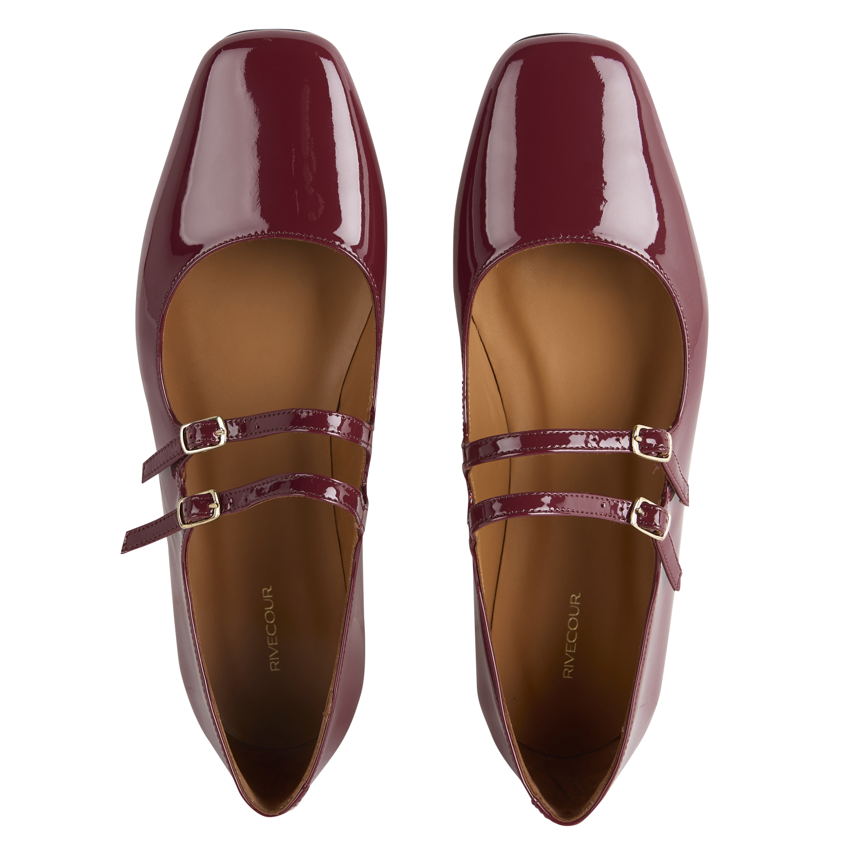 Leather mid-calf boots with pointed toe RIVECOUR Red