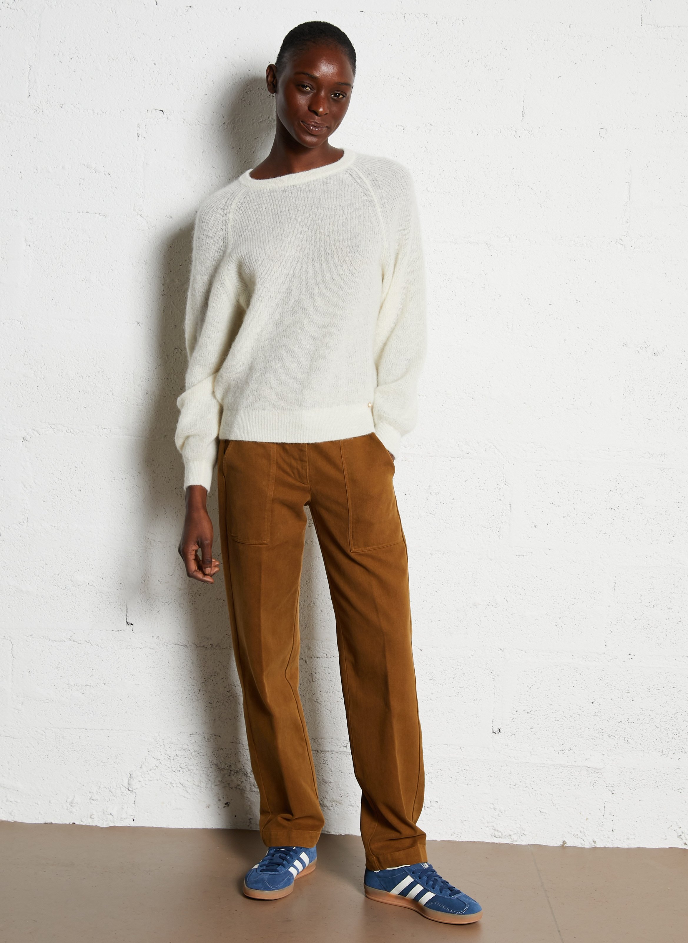 Rechte trui | wolblend DES PETITS HAUTS Beige