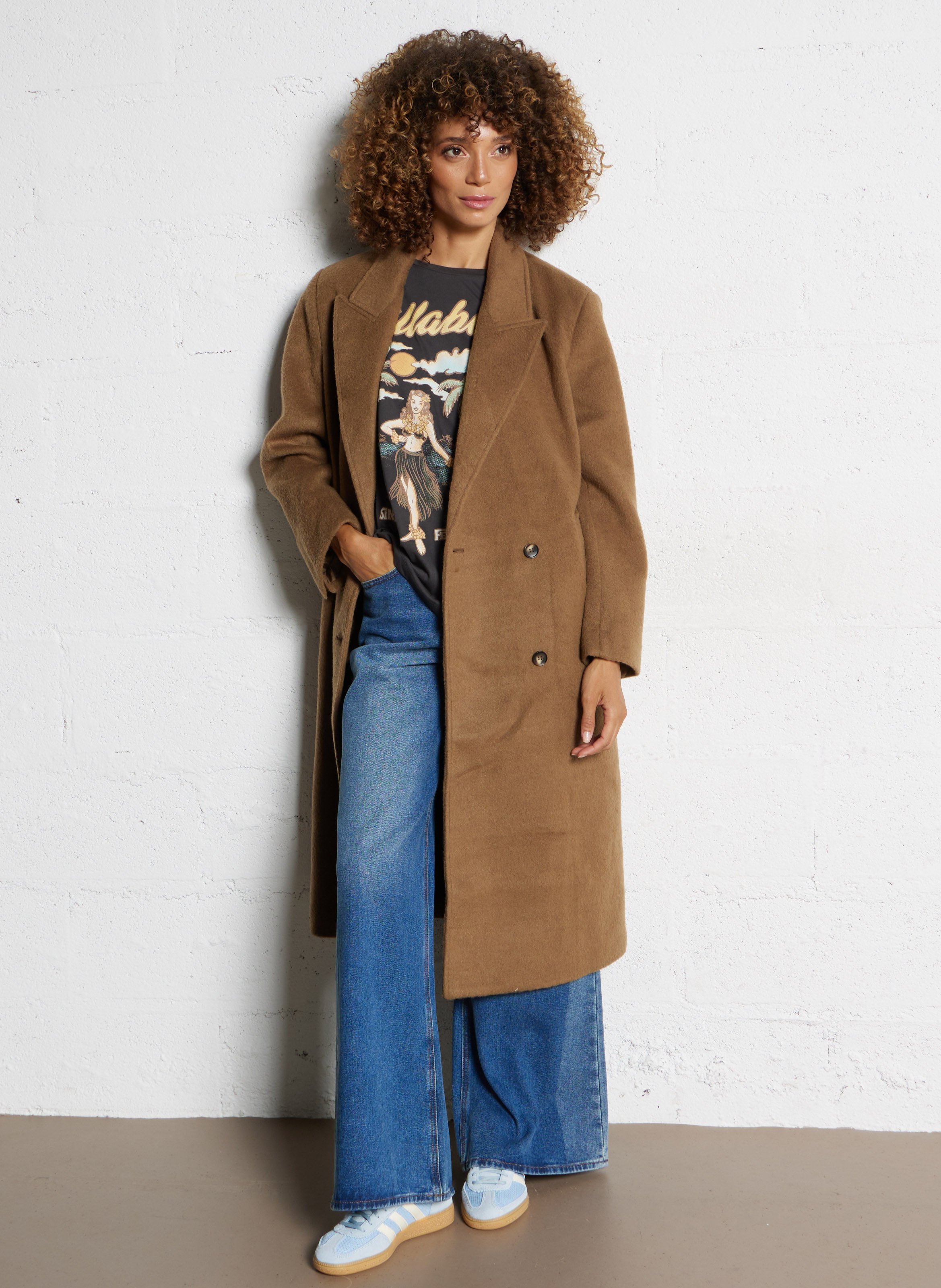 Manteau col tailleur  LA PETITE ETOILE Marron