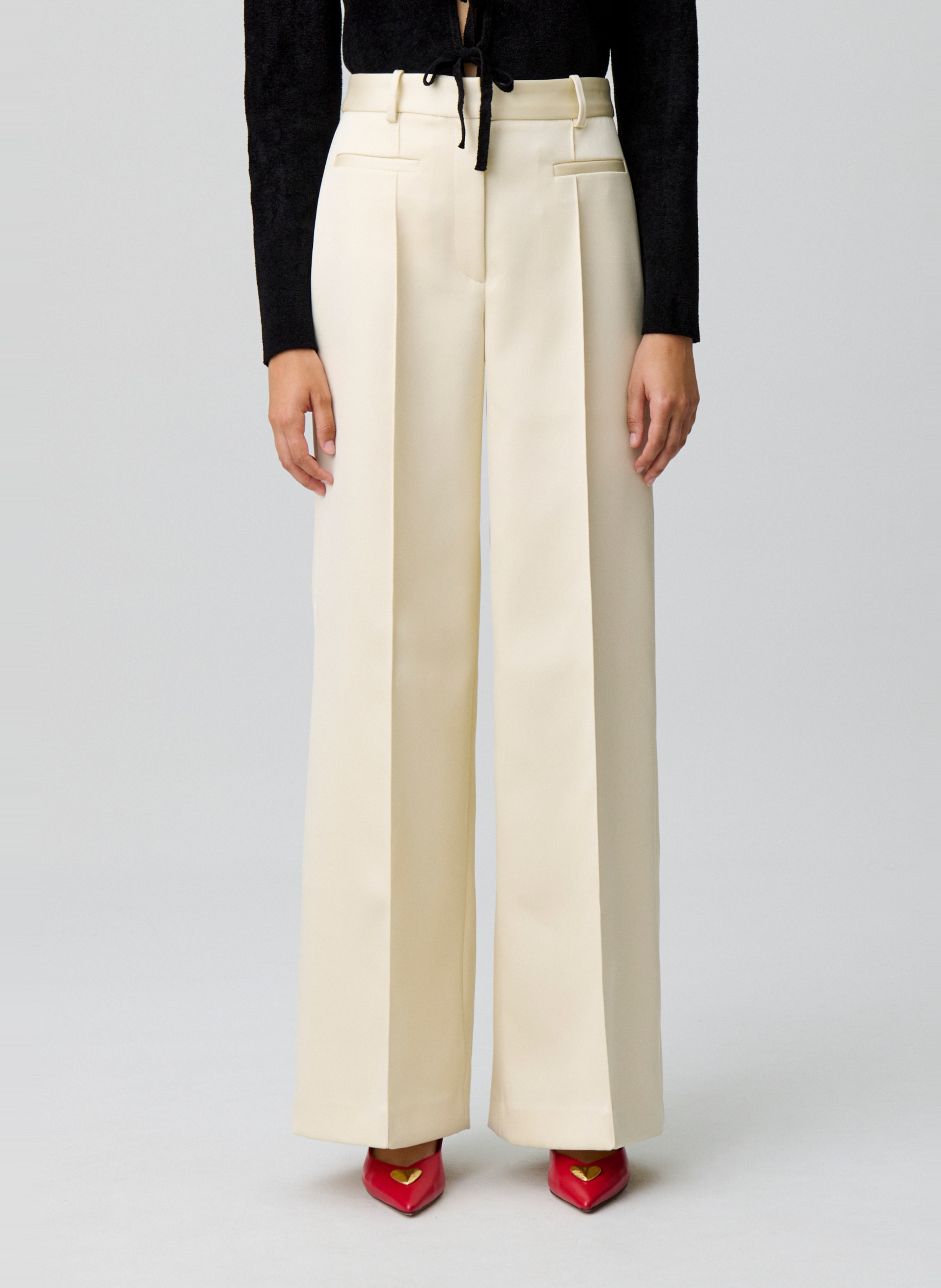 High-waisted tailored straight-leg pants CLAUDIE PIERLOT White