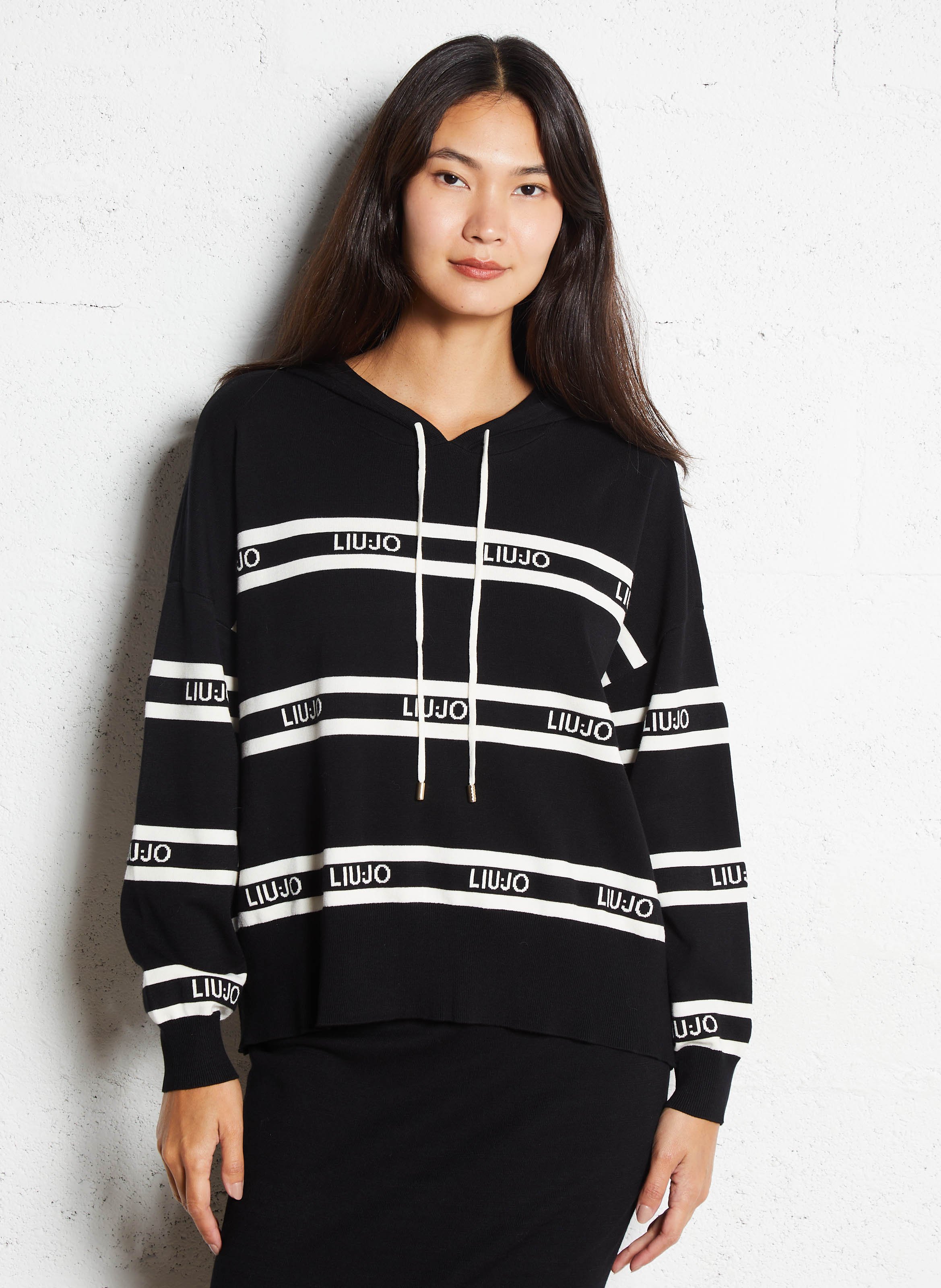 Pull à capuche oversize LIU JO Noir