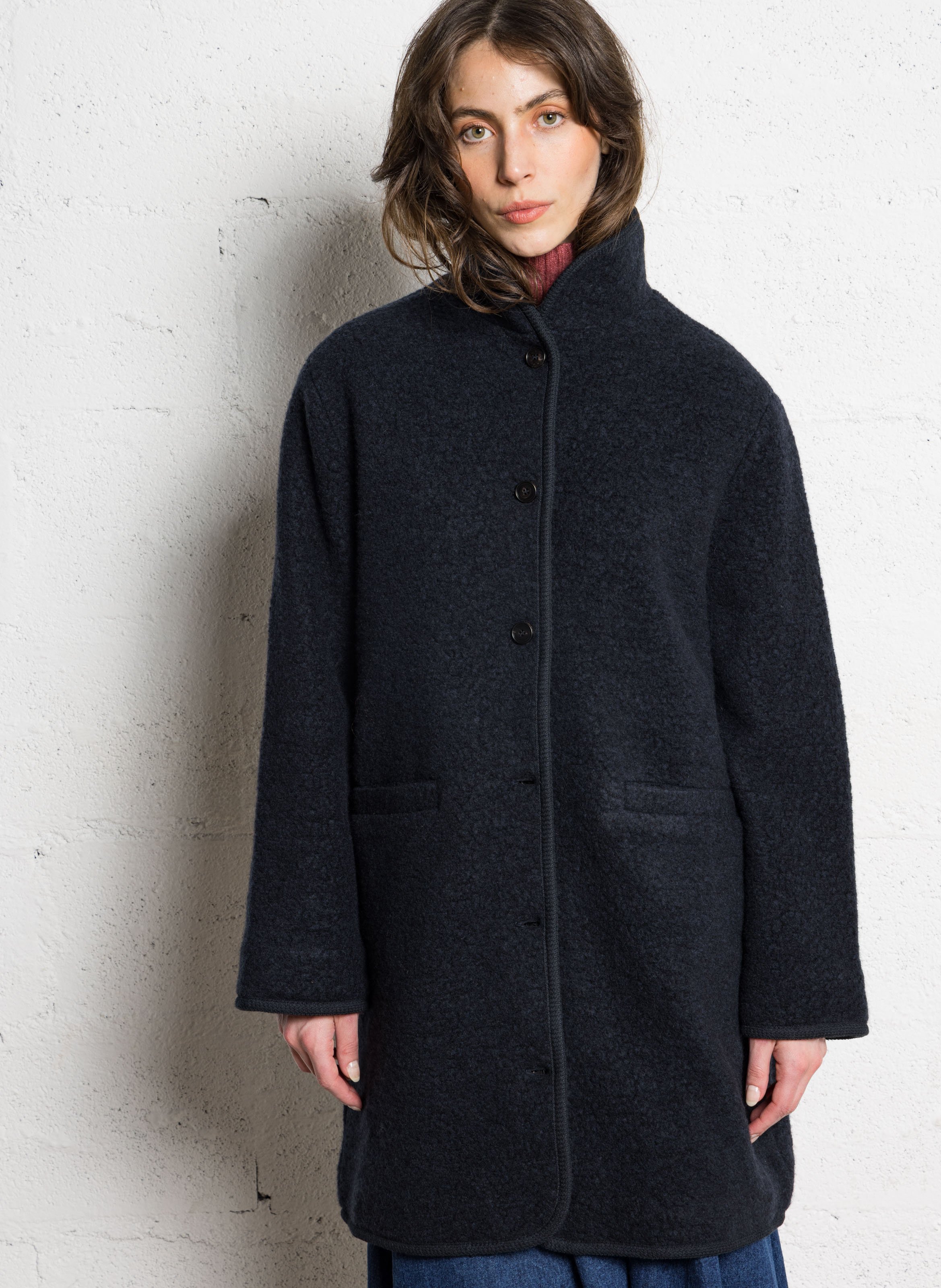Mantel aus Wollmix mit Stehkragen RUE DE TOKYO