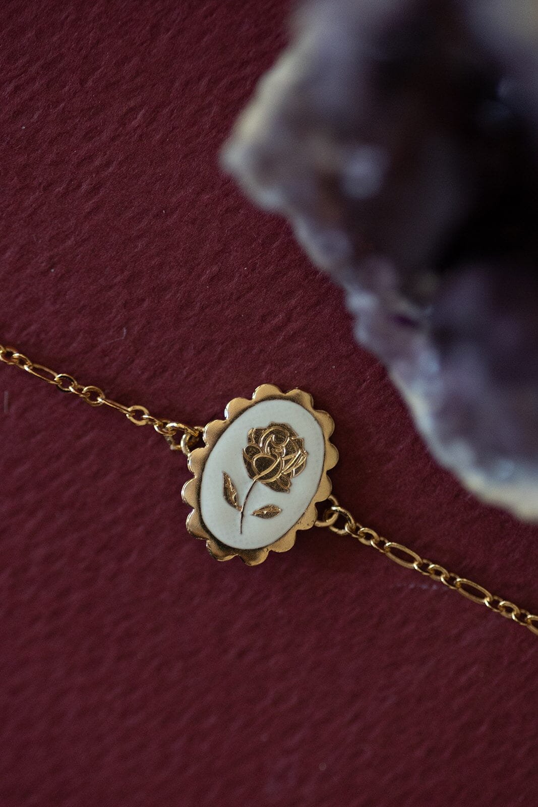 THÉIA - fine gold-plated flower bracelet MONSIEUR SIMONE White