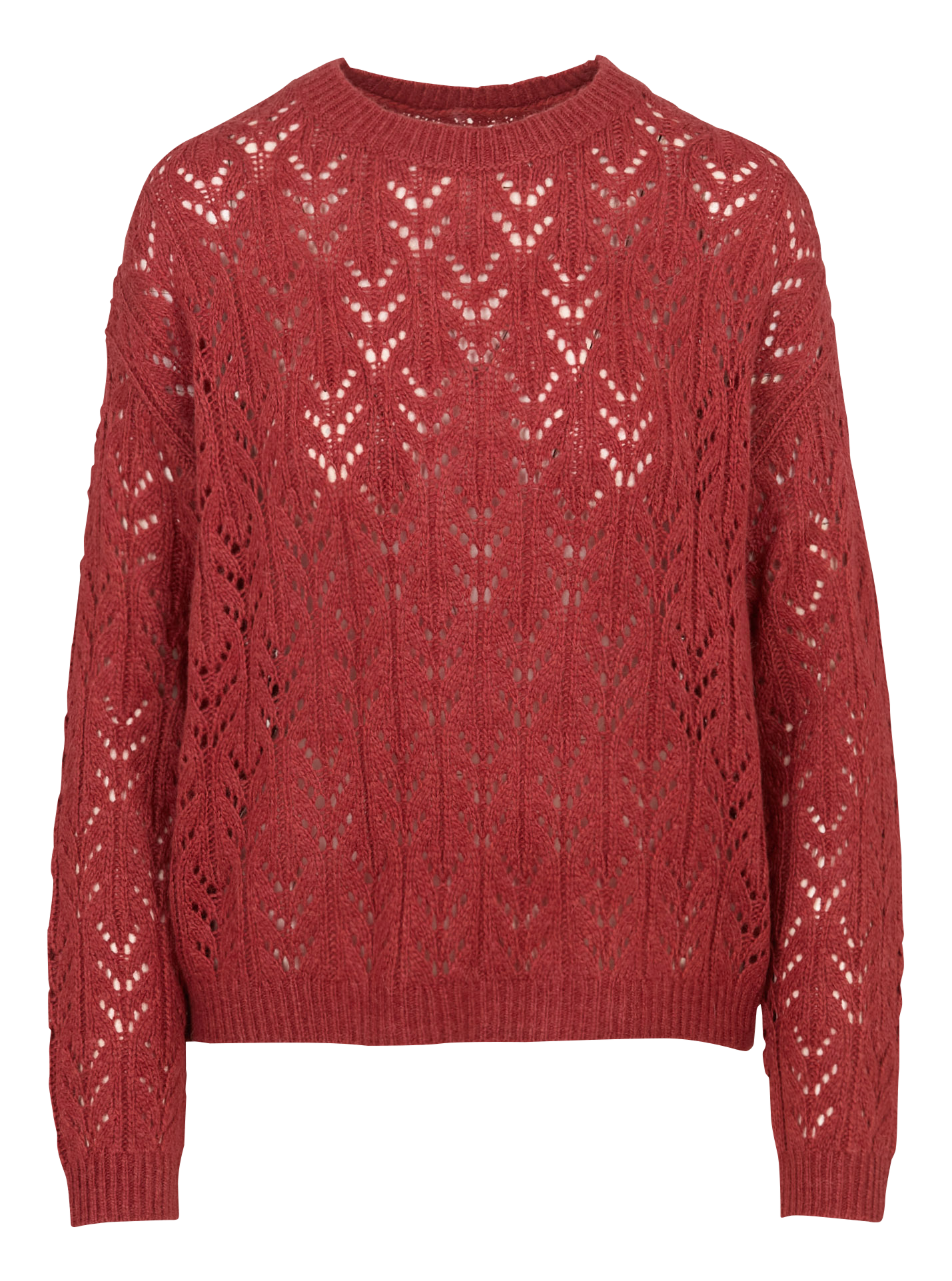 Straight round-neck knit sweater SUD EXPRESS Red