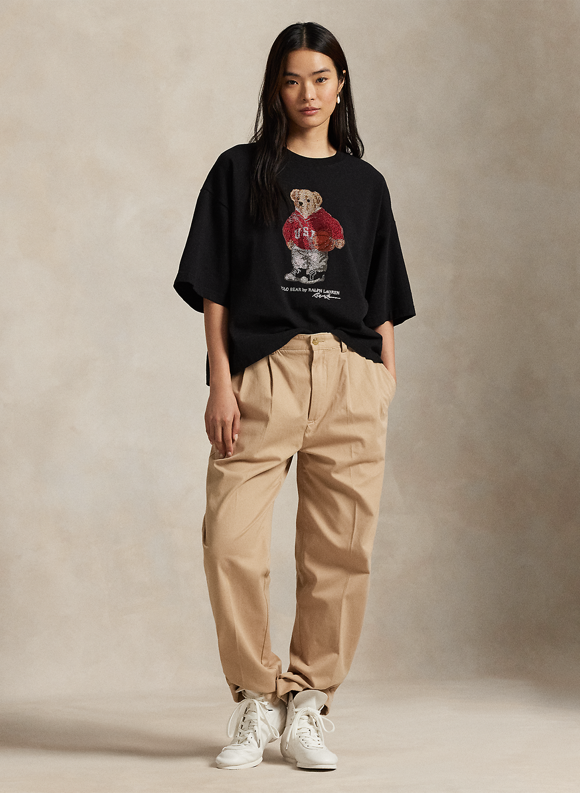 Tee-shirt col rond en coton POLO RALPH LAUREN Noir