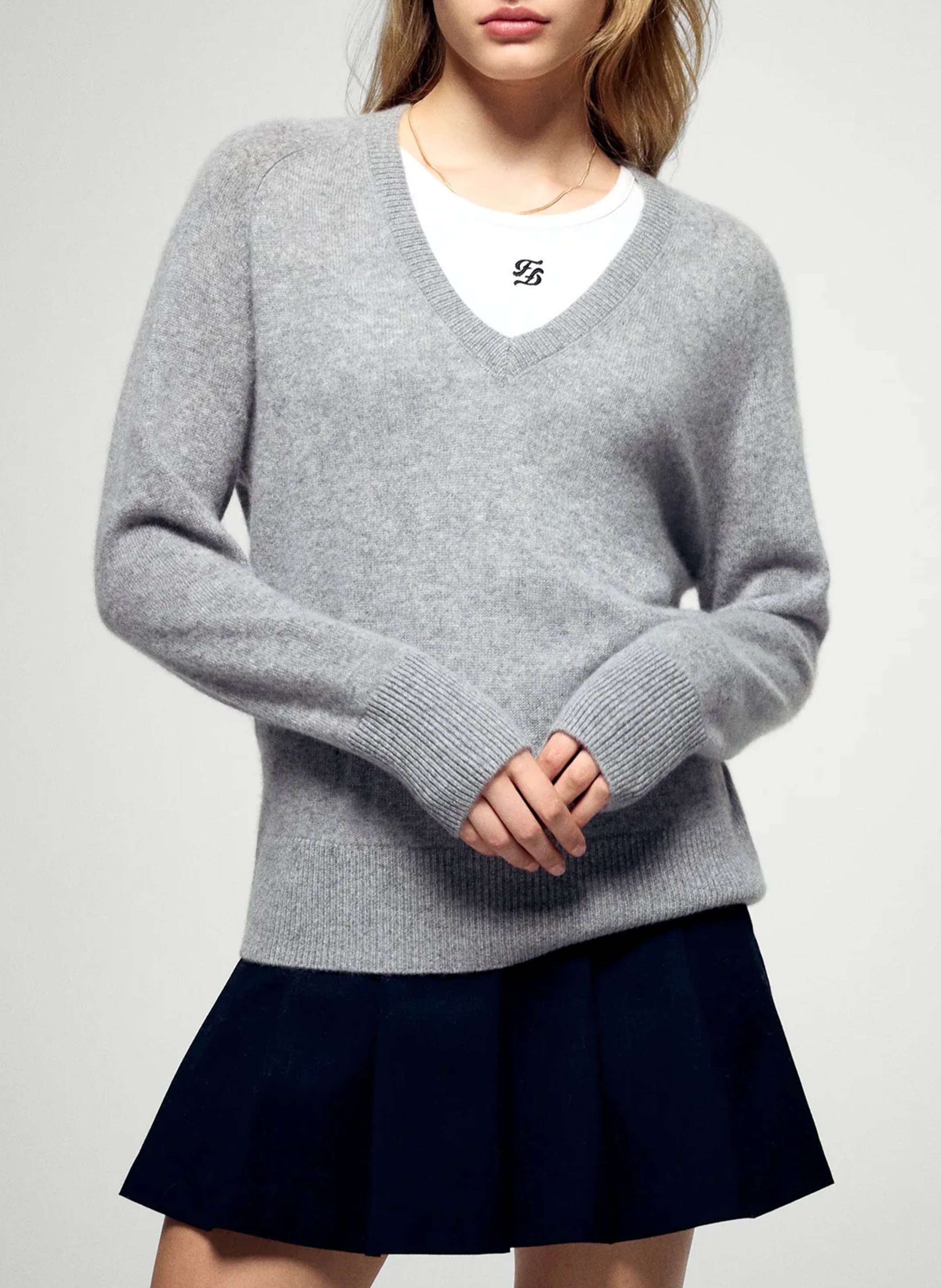 V-neck oversized cashmere sweater FROM FUTURE Grey