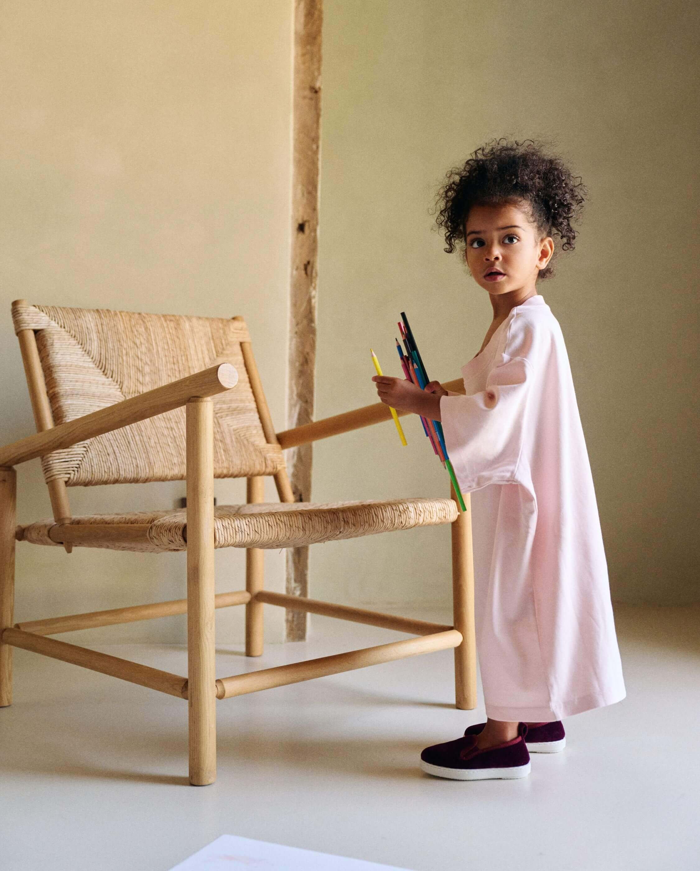 Velvet child slipper, burgundy ANGARDE Red