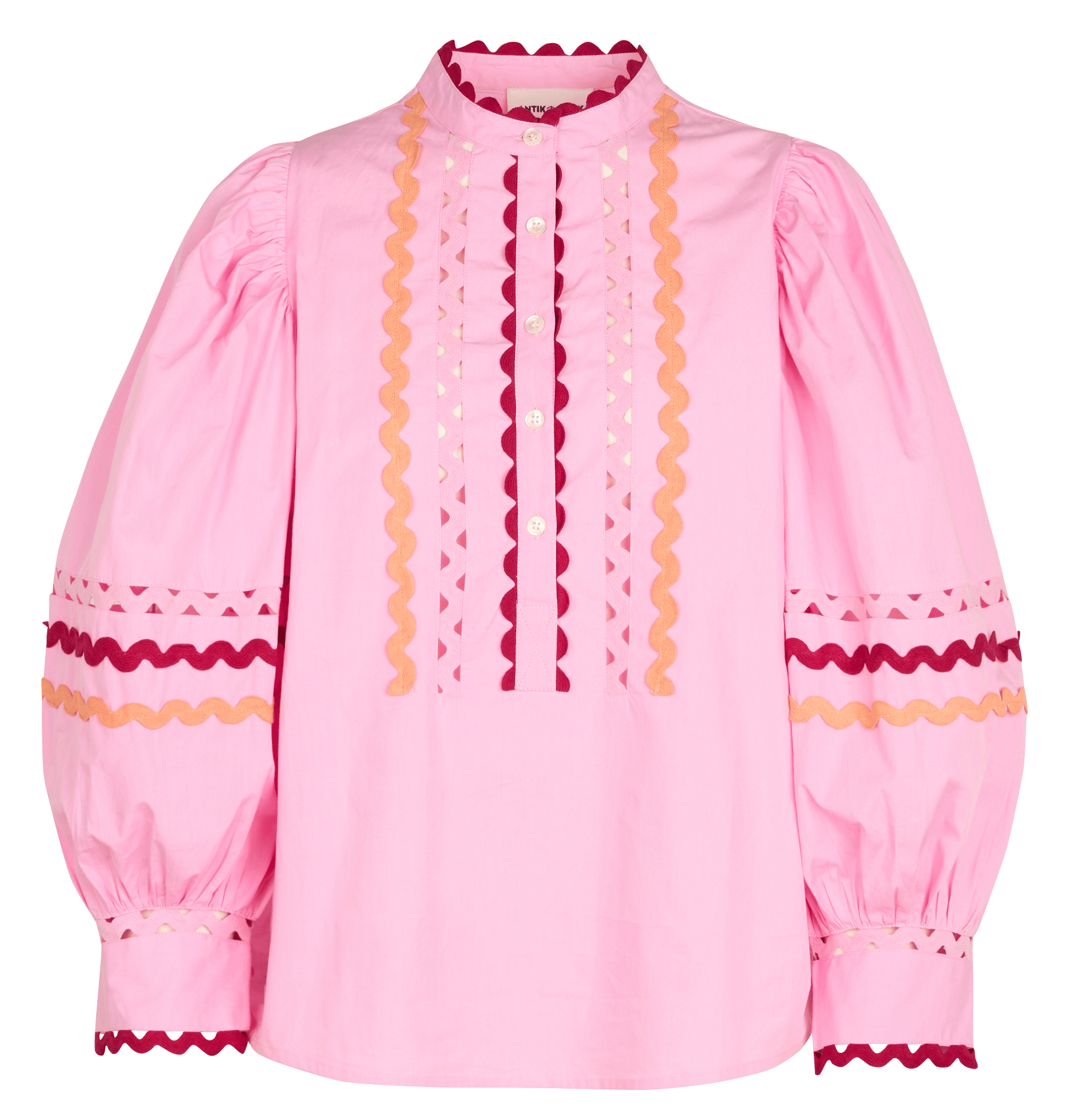 Blouse col montant en coton  ANTIK BATIK Rose