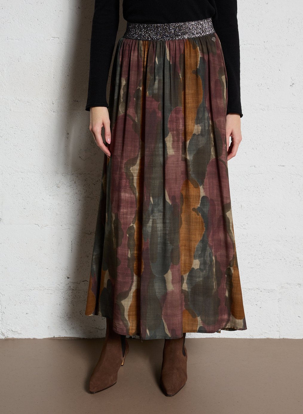 Jupe évasée imprimée PLEASE Multicolore