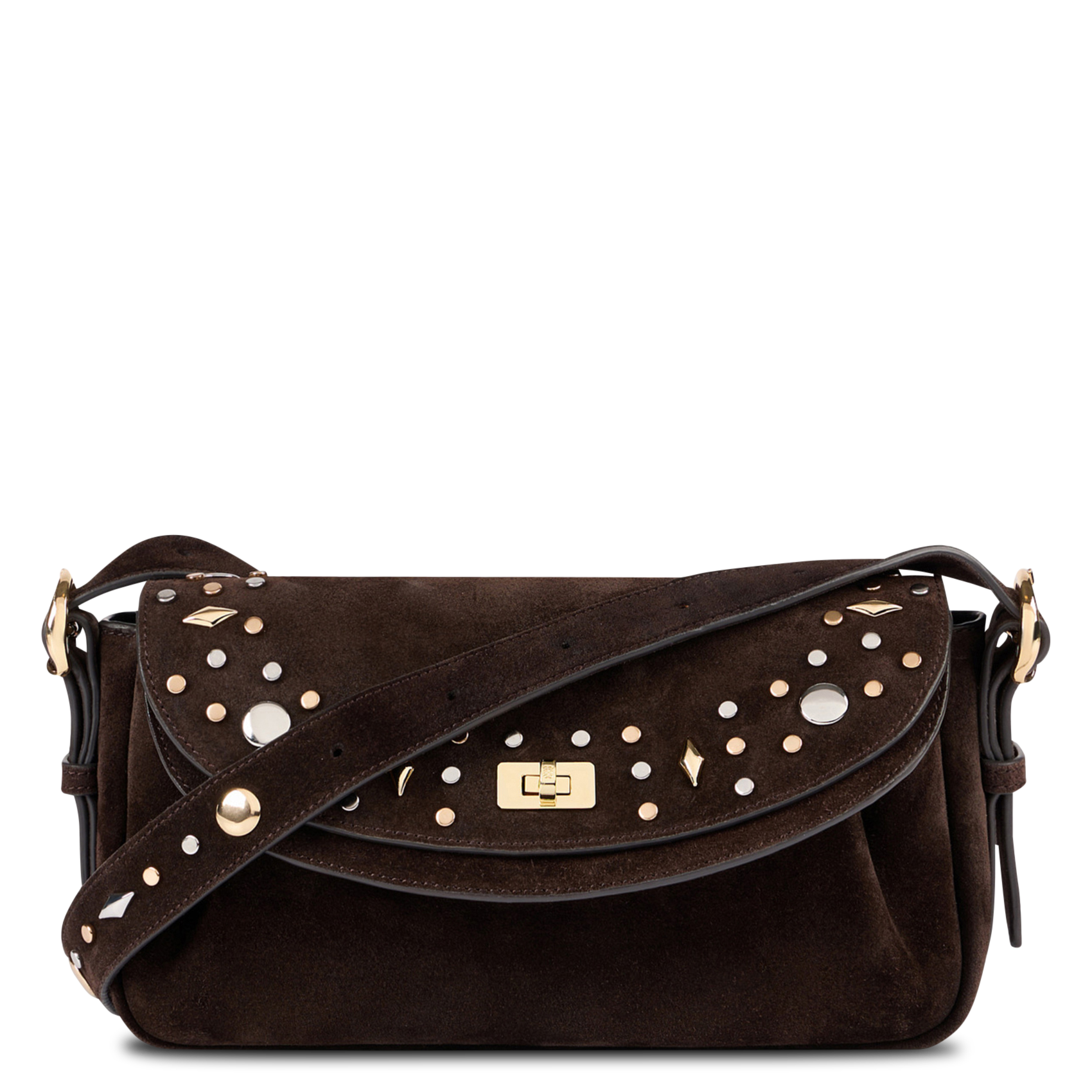 Sac bandoulière en cuir SANDRO Marron