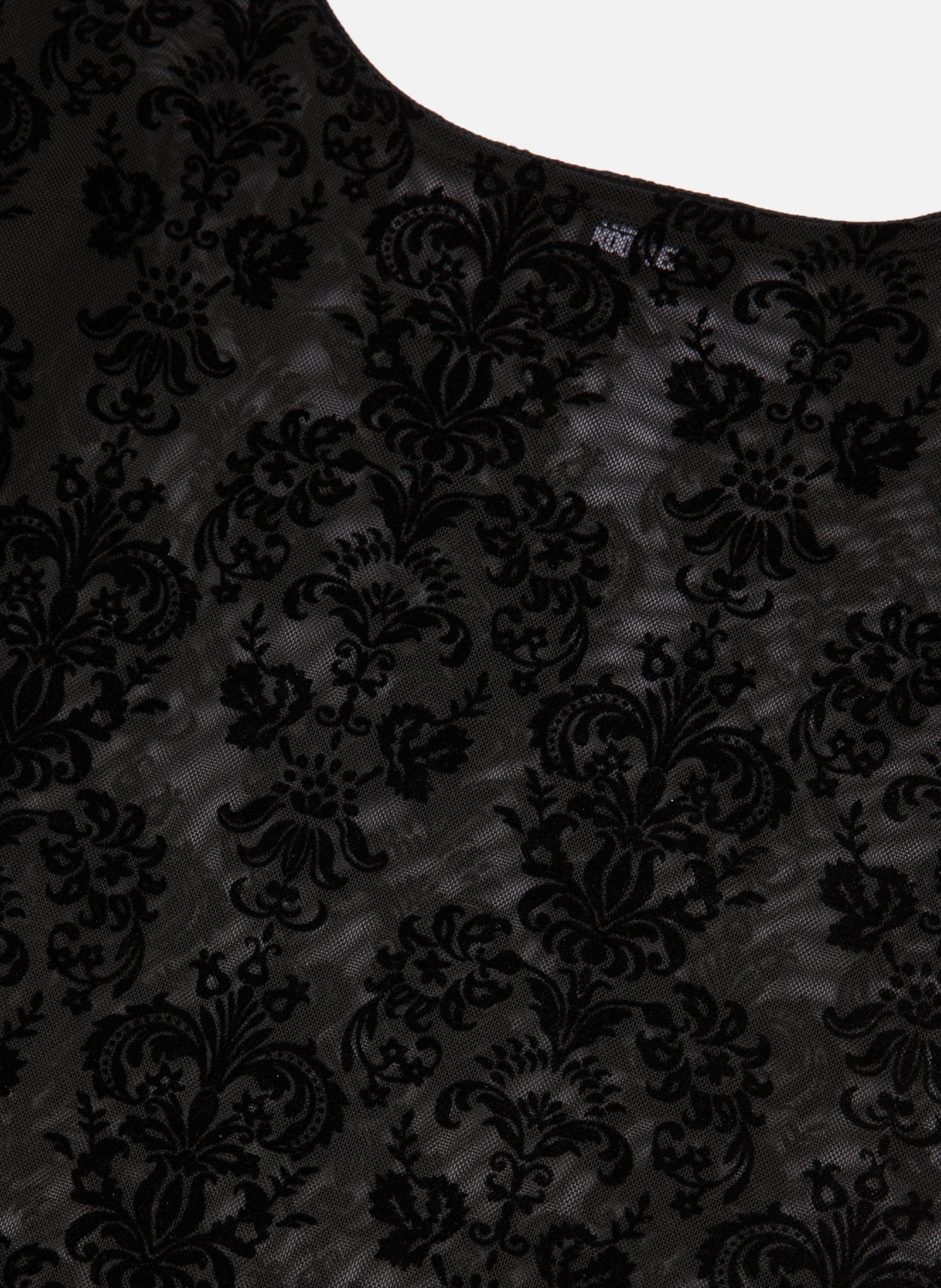 Mesh body with flocking THE KOOPLES Black