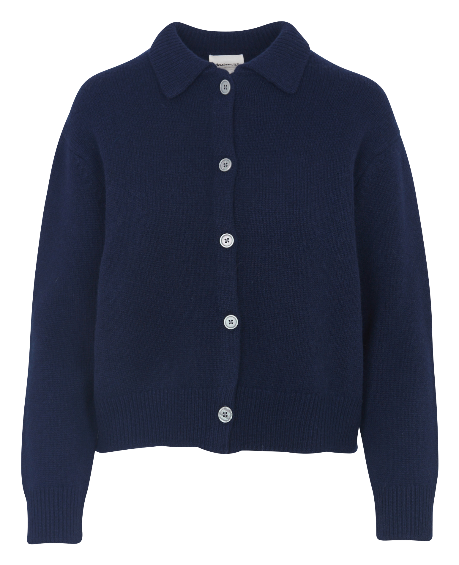 Cardigan court uni en laine MAISON 123 Bleu