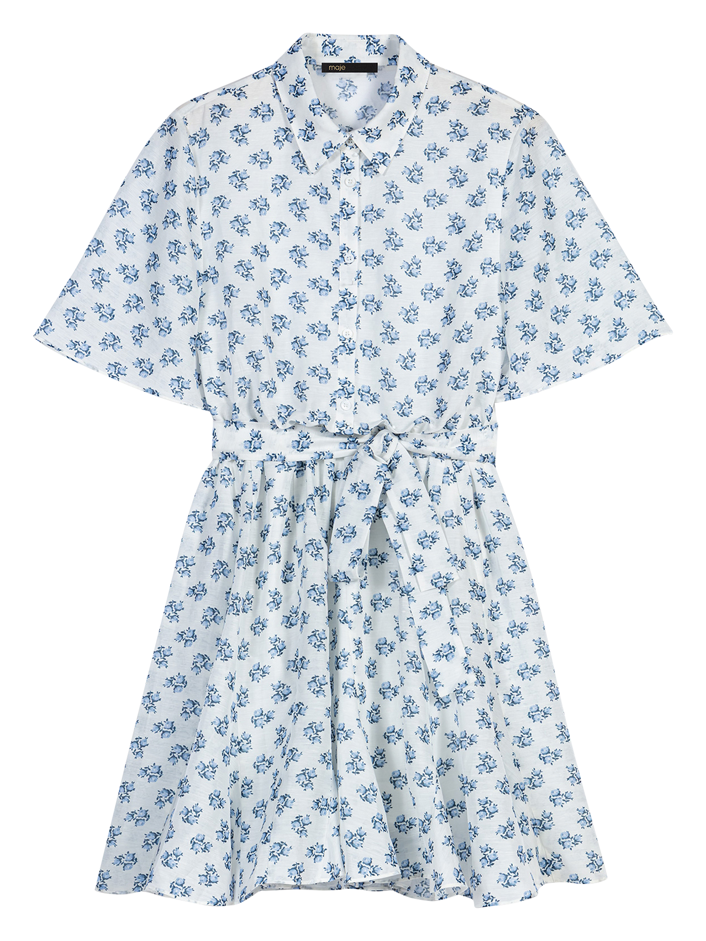 Gerende jurk met print MAJE Blauw