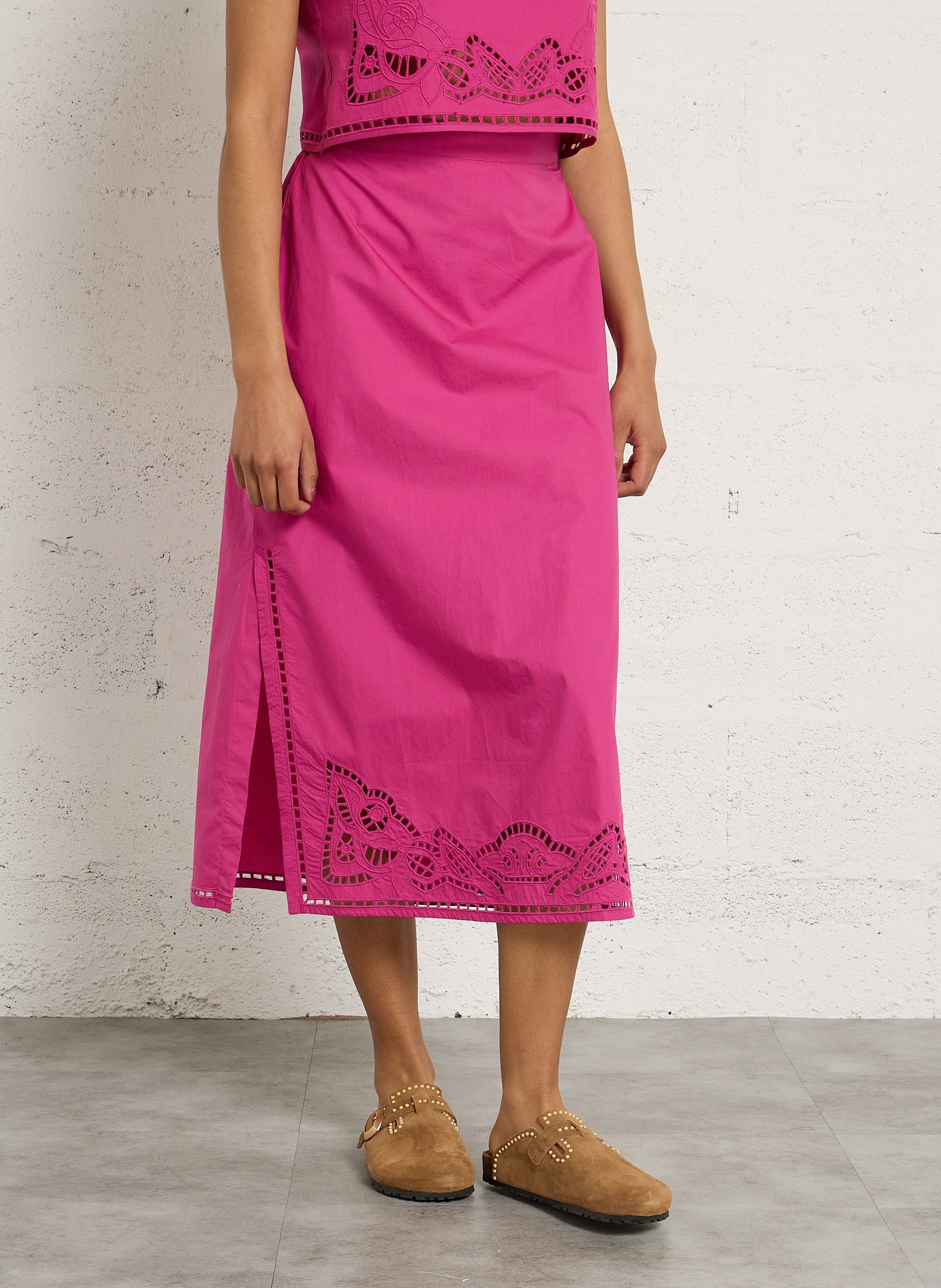 Jupe évasée en coton bio LOUISE MISHA Rose