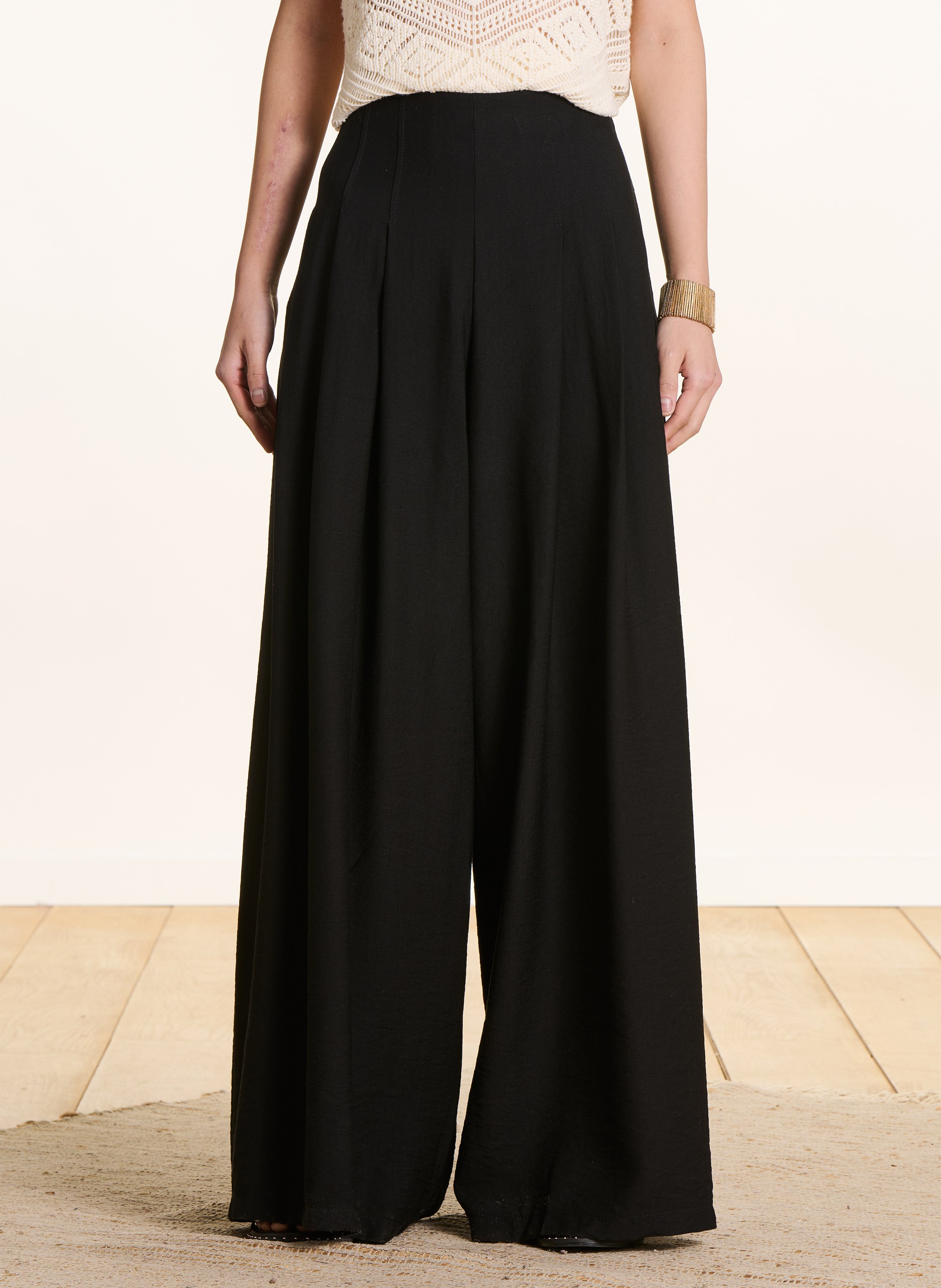 Azawood high-waisted wide-leg trousers LA FEE MARABOUTEE