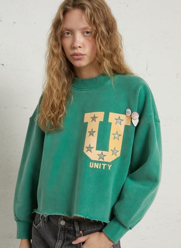 Sweat à encolure ronde - Vert clair/Positano - FEMME | H&M FR Sweat à encolure ronde - Vert clair/Positano - FEMME | H&M FR