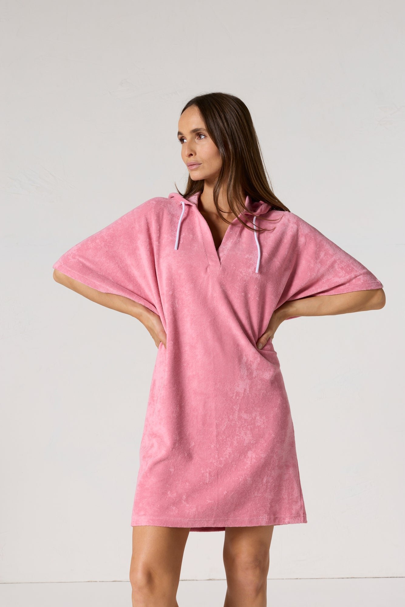 Robe éponge à capuche pearl JOTT Rose