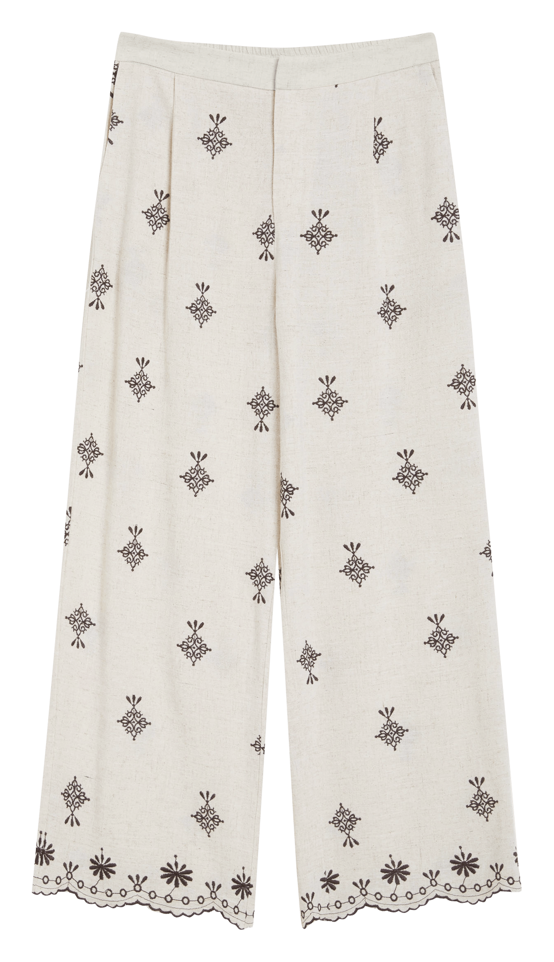 Rechte broek met borduursel GRACE ET MILA Bruin