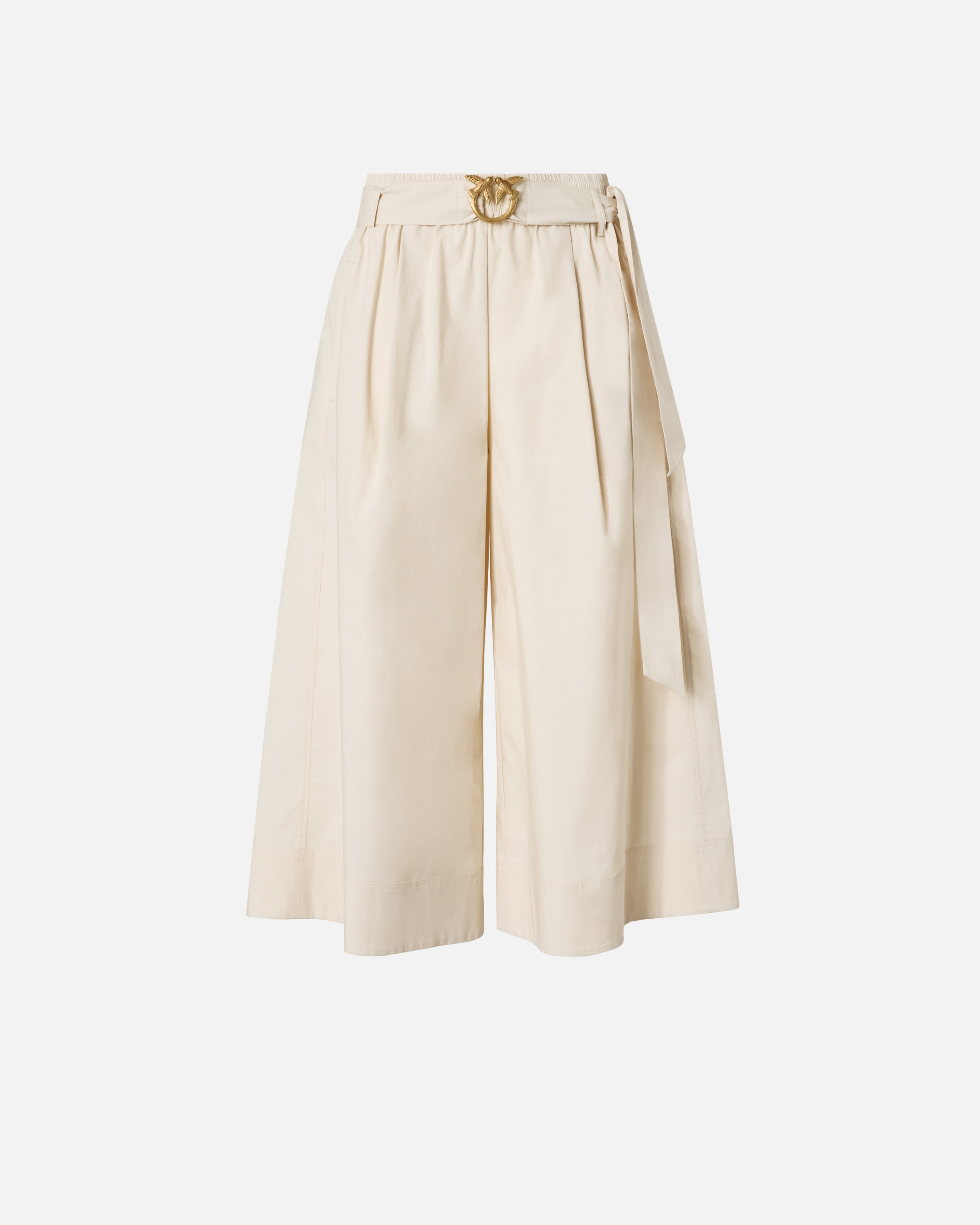 Long Bermuda shorts with love birds buckle. PINKO Beige