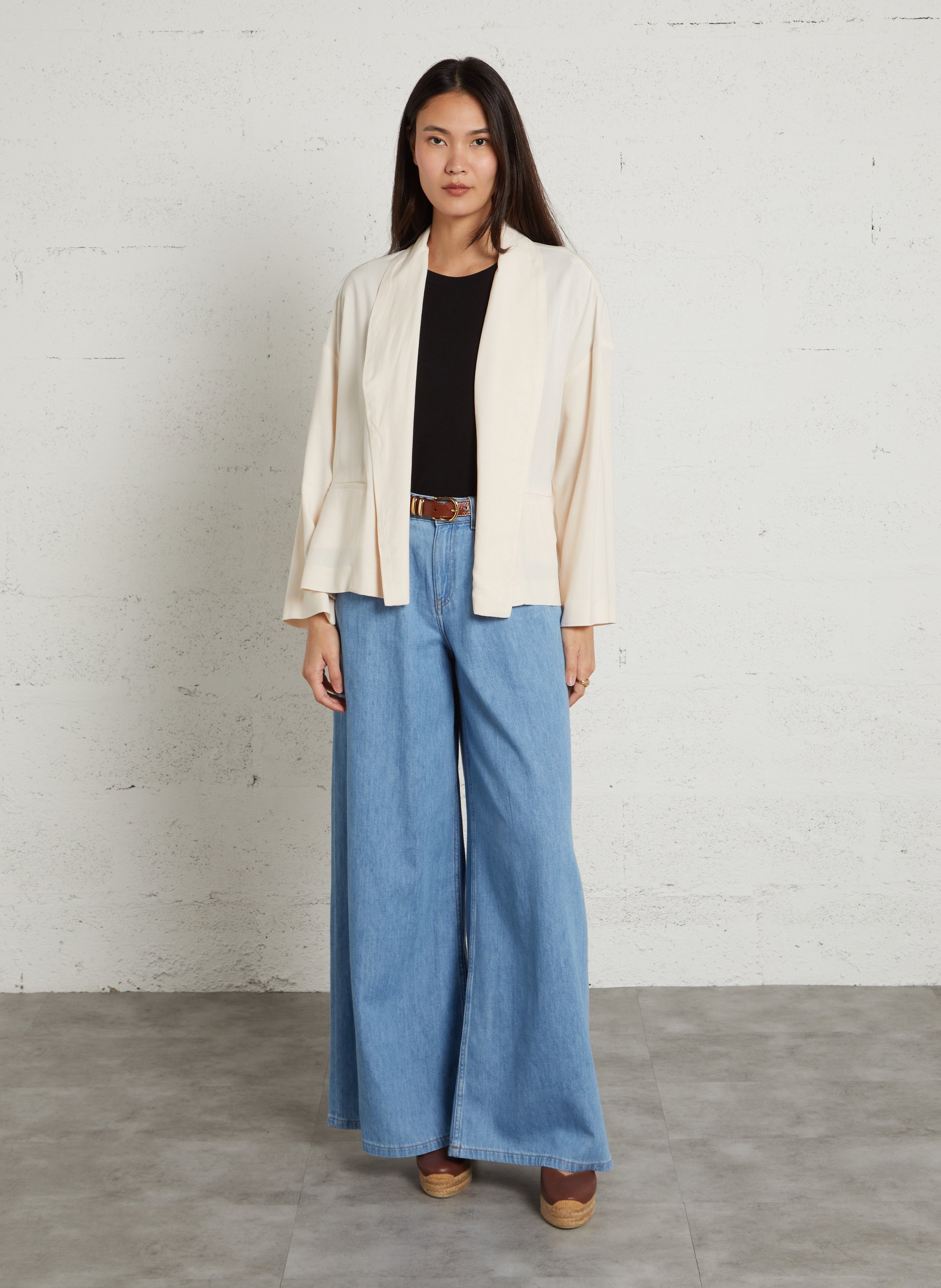 Wijde jeans - katoenblend MAISON 123 Blauw