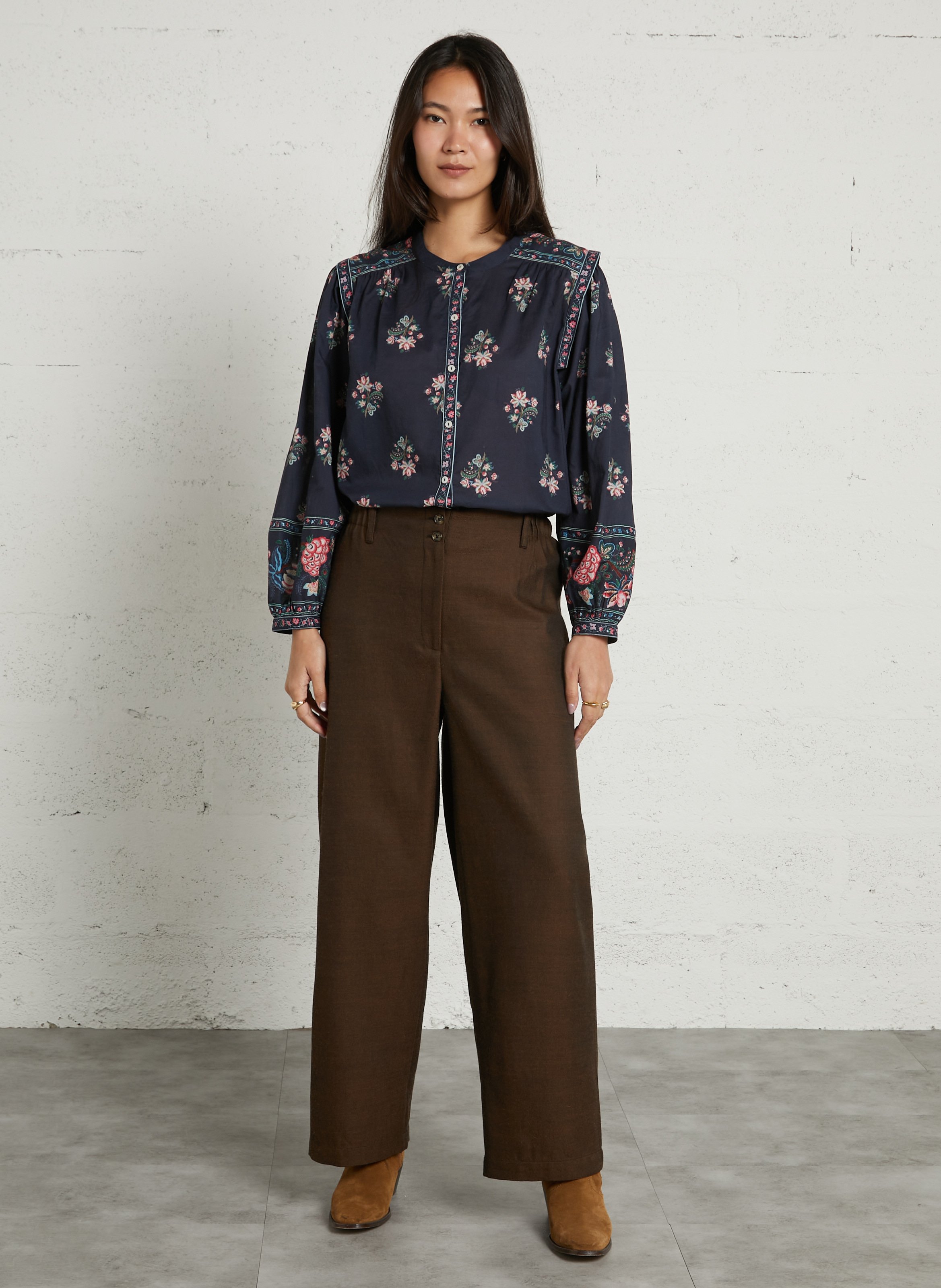 Chemise à imprimé fleuri LOUISE MISHA Noir