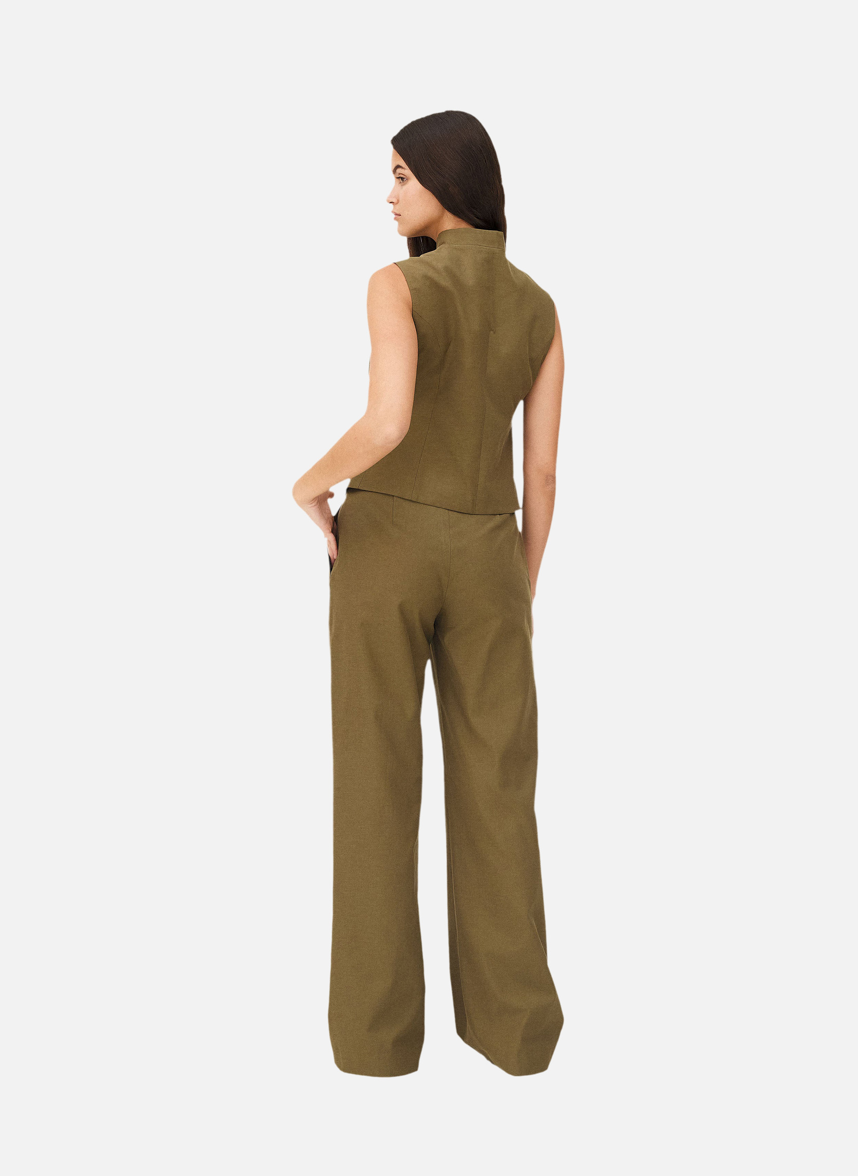 Flared pants GILIA KHAKI BROWN | Green Noyoco Men