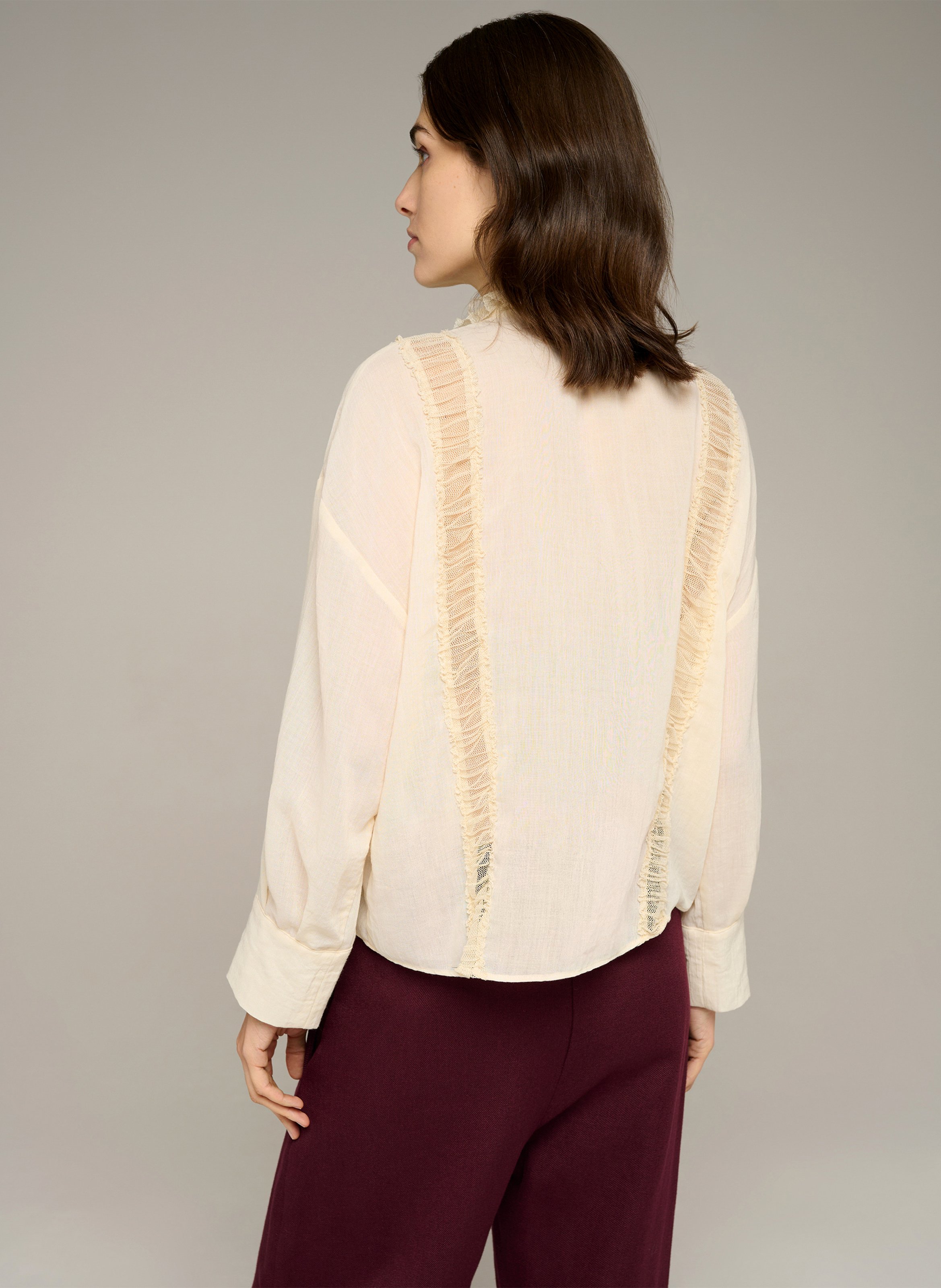 Wijdvallende blouse met gedrapeerd detail COTELAC Beige
