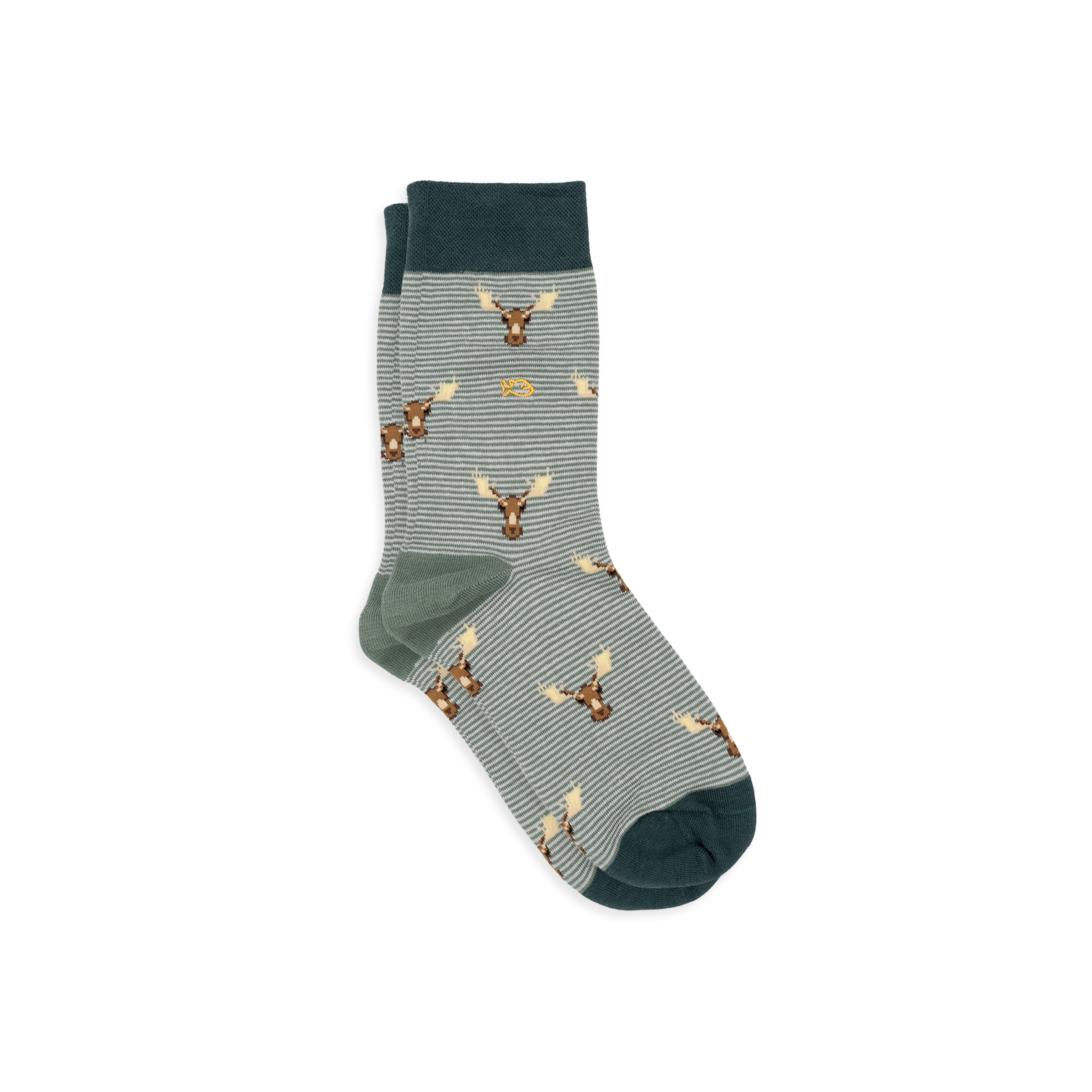 Combed Cotton Animal Socks HERISSON Vert