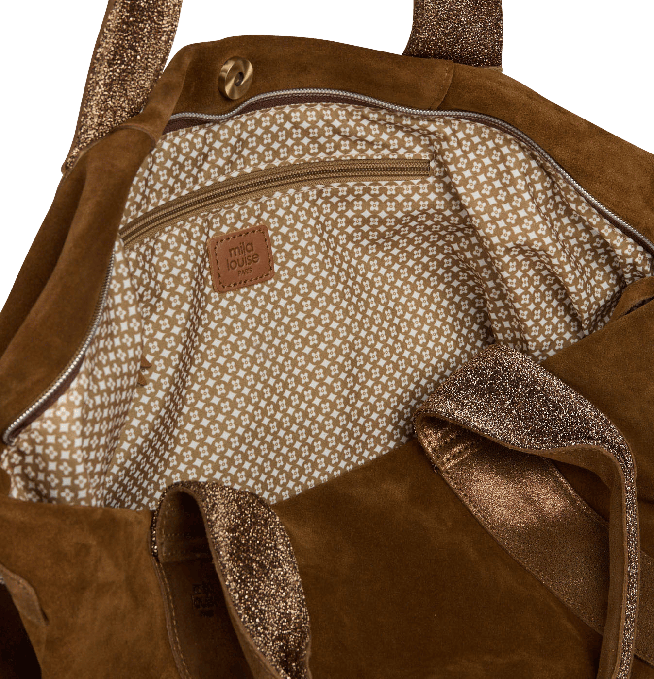 Sac porté épaule en cuir  MILA LOUISE Beige
